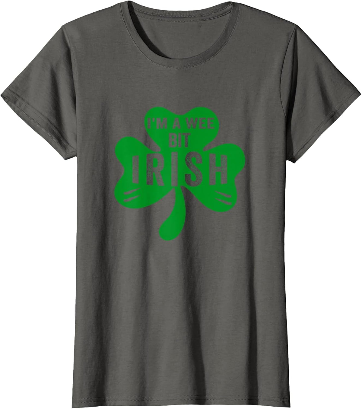 I'm A Wee Bit Irish St Patricks Day Green Proud Irish T-Shirt - Asphalt Grey
