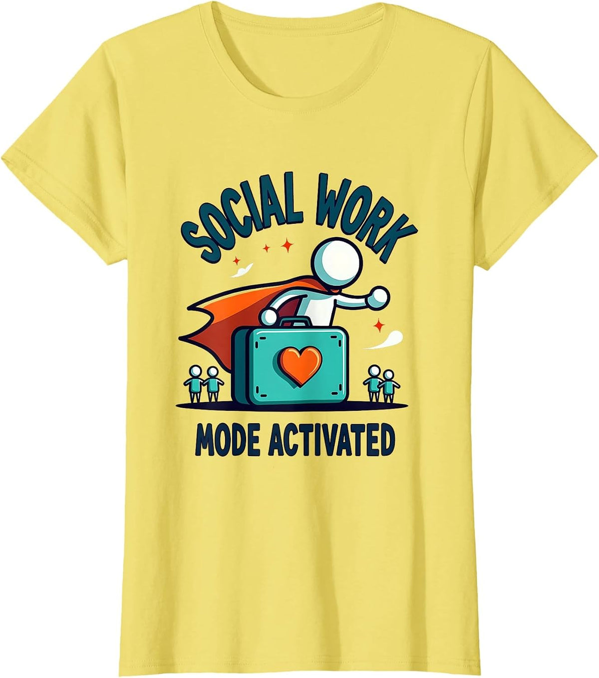 Social Work Mode Activated Professional Design T-Shirt - Lemon Yellow