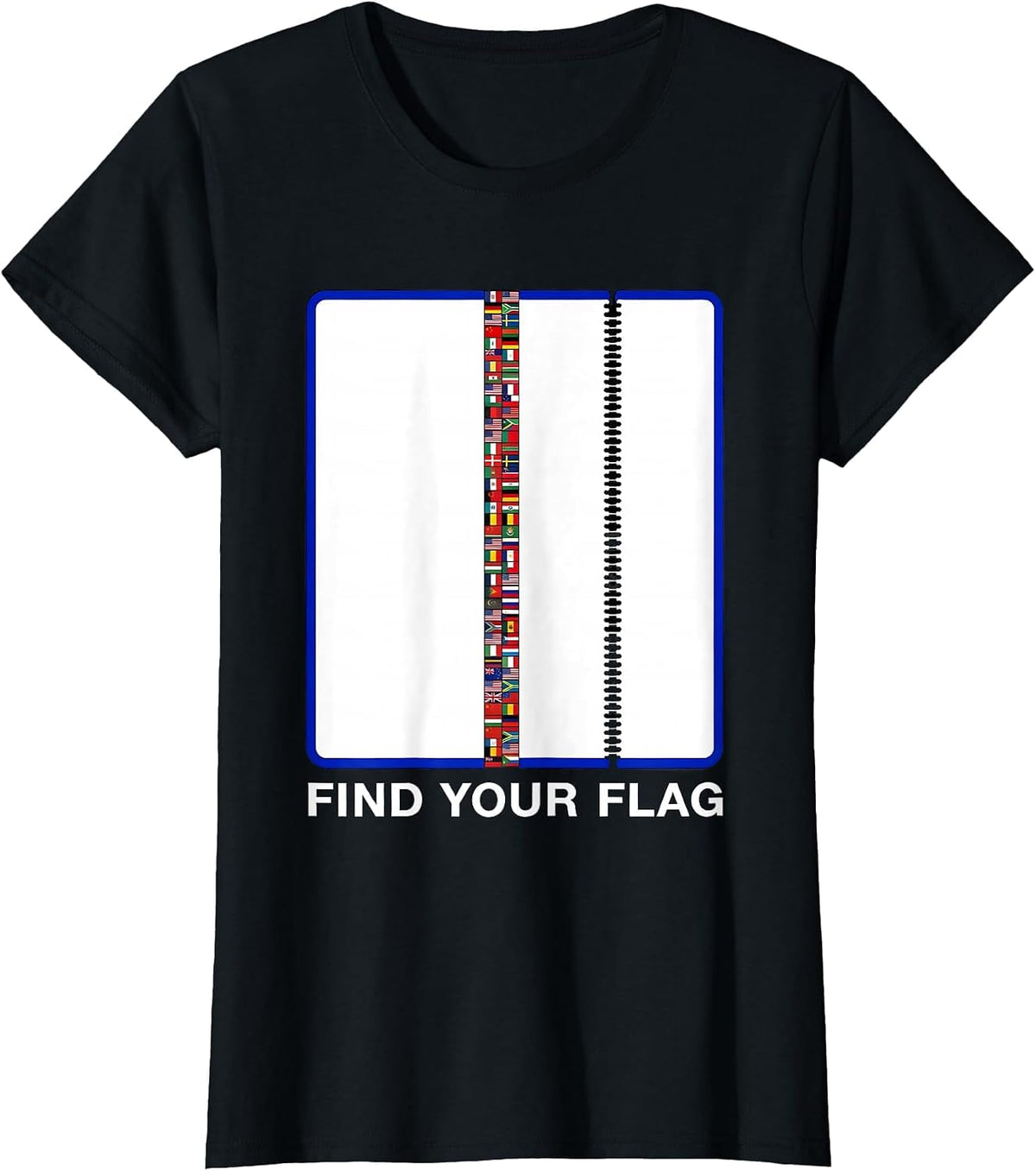 Find Your Flag International Travel Geography Enthusiast T-Shirt - Black