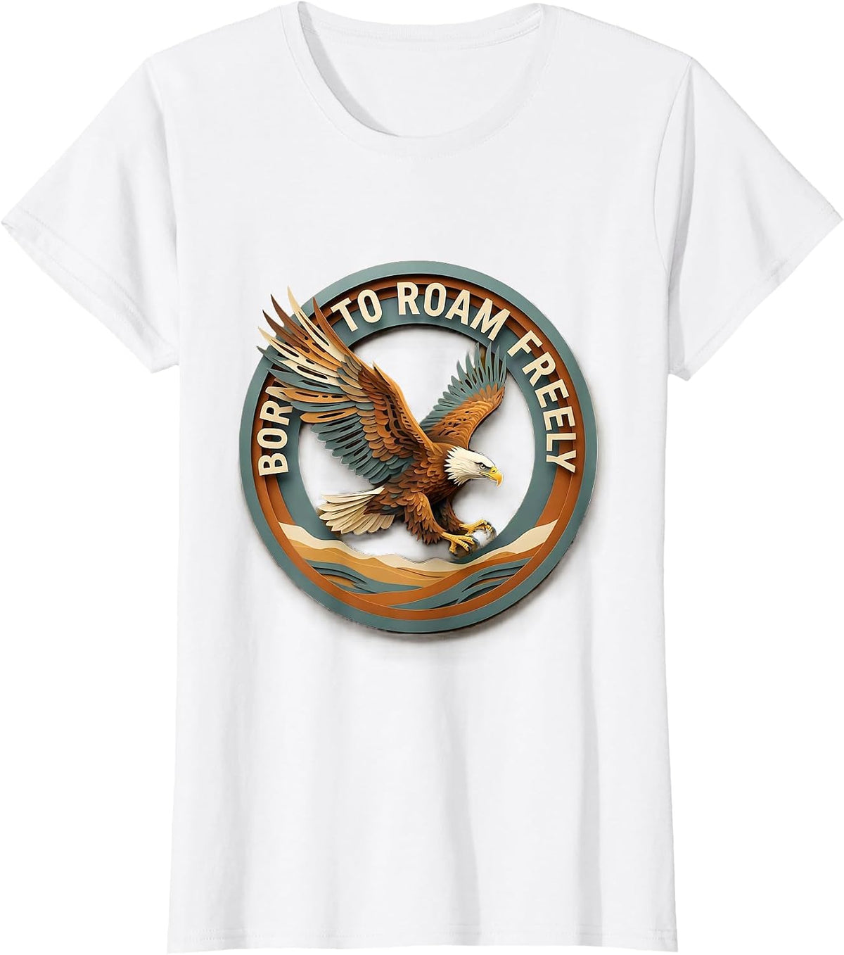 Born to Roam Freely Long Sleeve Freedom Design T-Shirt - White