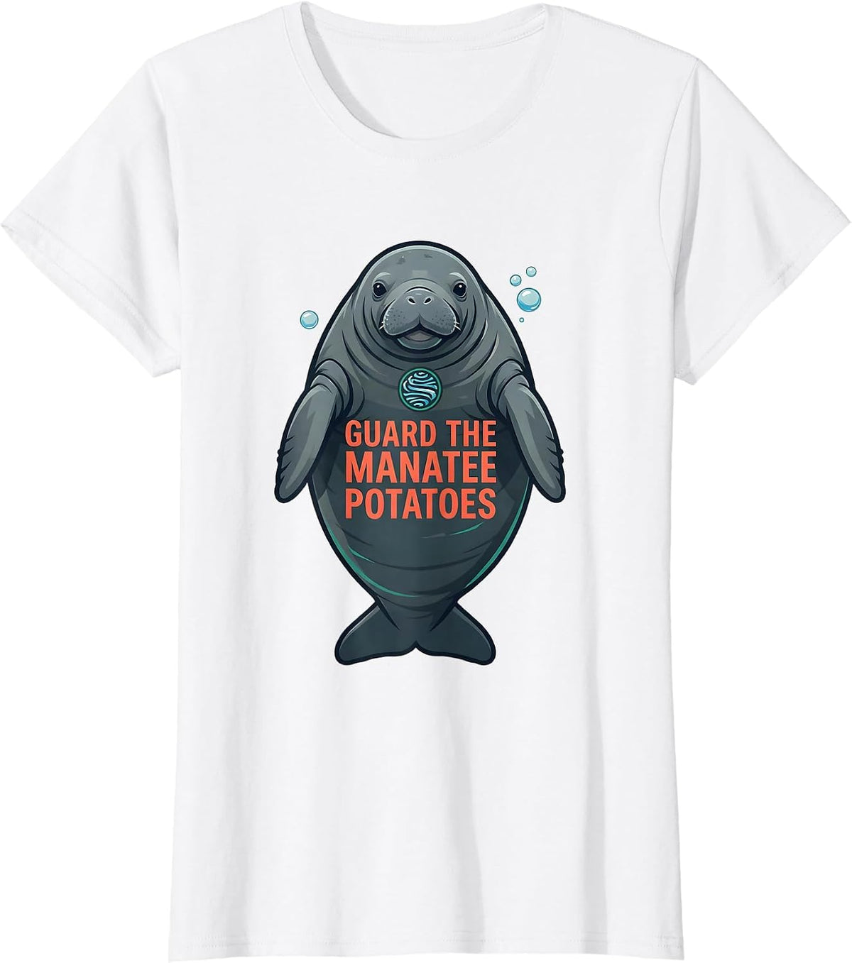 Women's Guard The Manatee Potatoes Funny Manatee Lover Crystal River T-Shirt - White