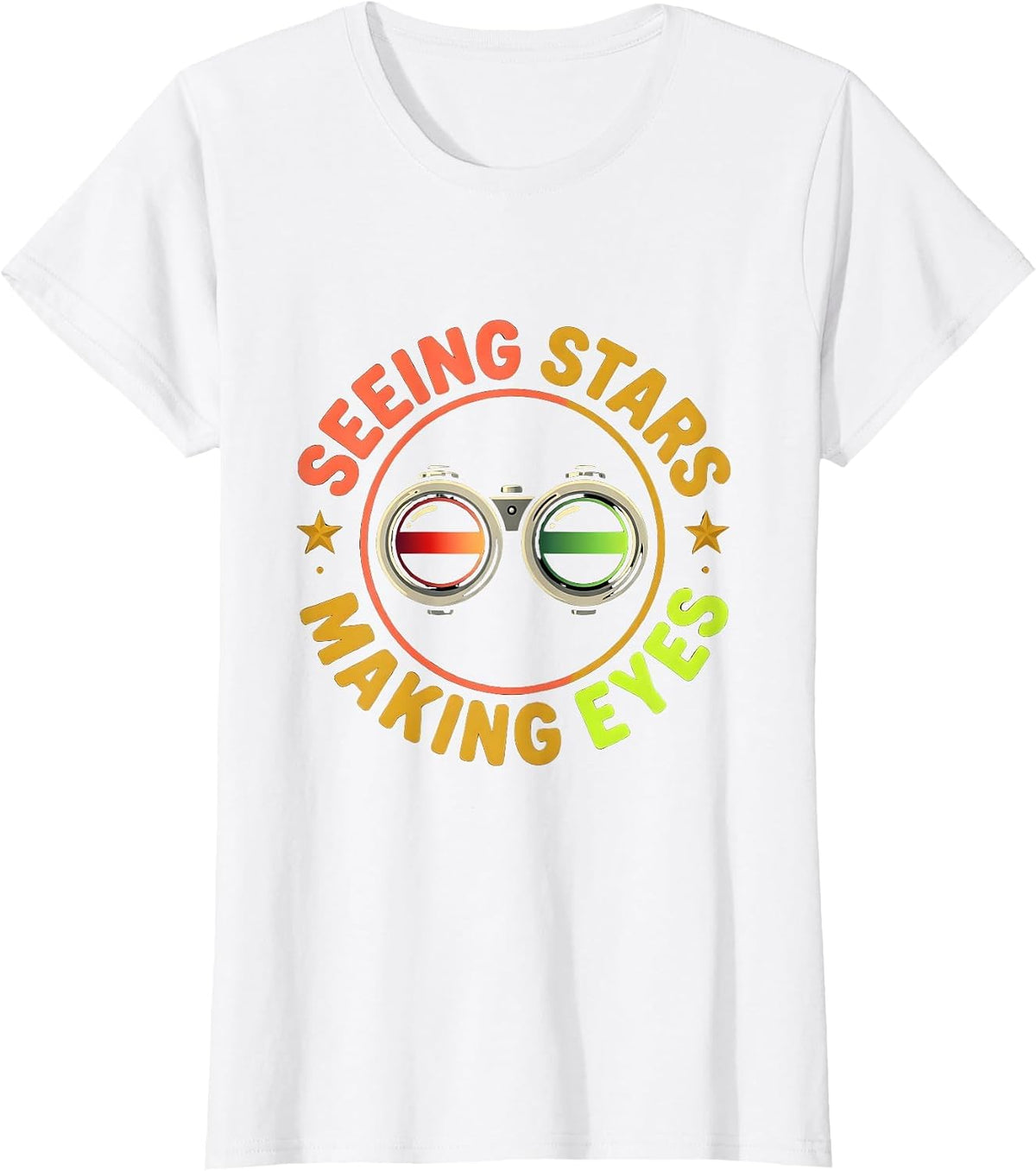 Seeing Stars Making Eyes Tattoo Optometrist Eye Crew Staff T-Shirt - White