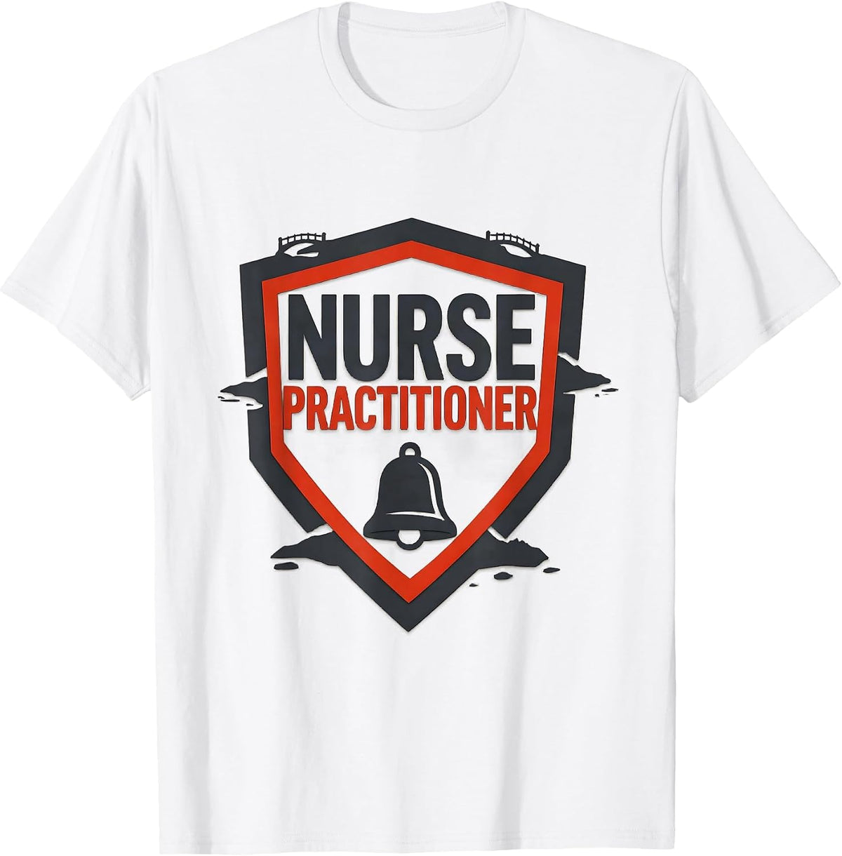 Men's Nurse Practitioner Stencil Graphic Healthcare Professional T-Shirt - White