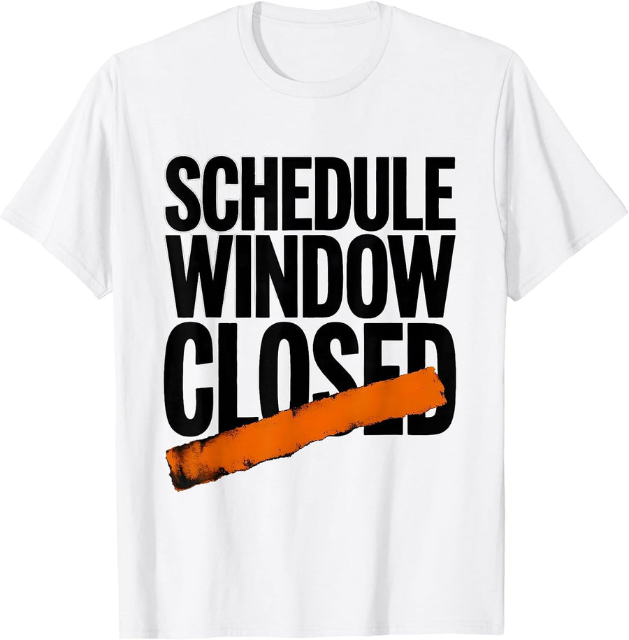 Men's Schedule Window Closed Funny School Counselor Retro Groovy T-Shirt - White