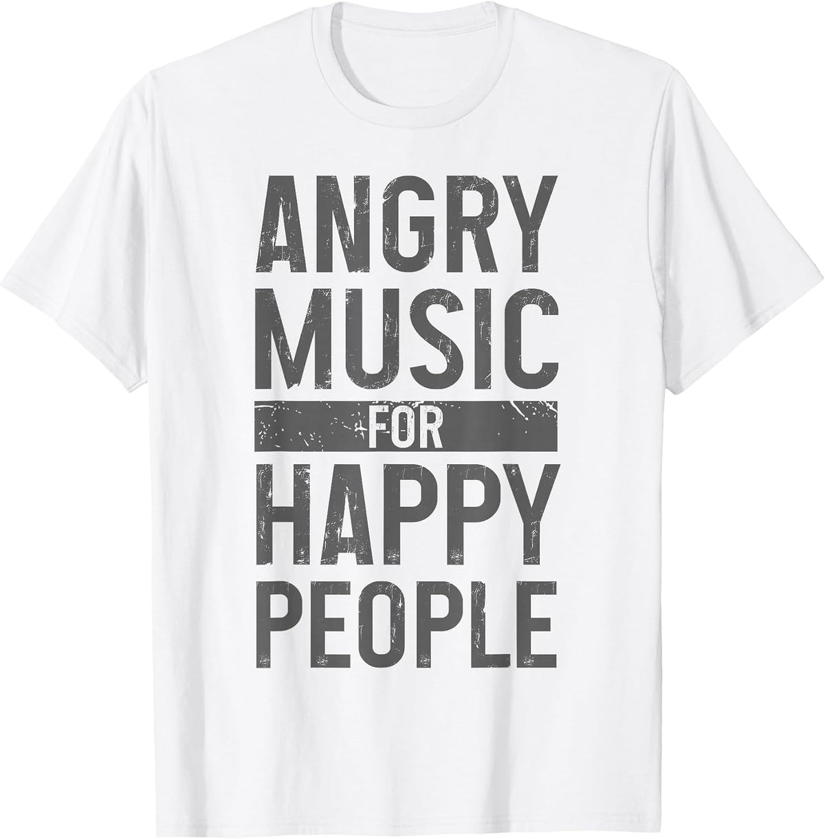 Metal Head Angry Music Happy People Metal Fan Metalhead T-Shirt - White