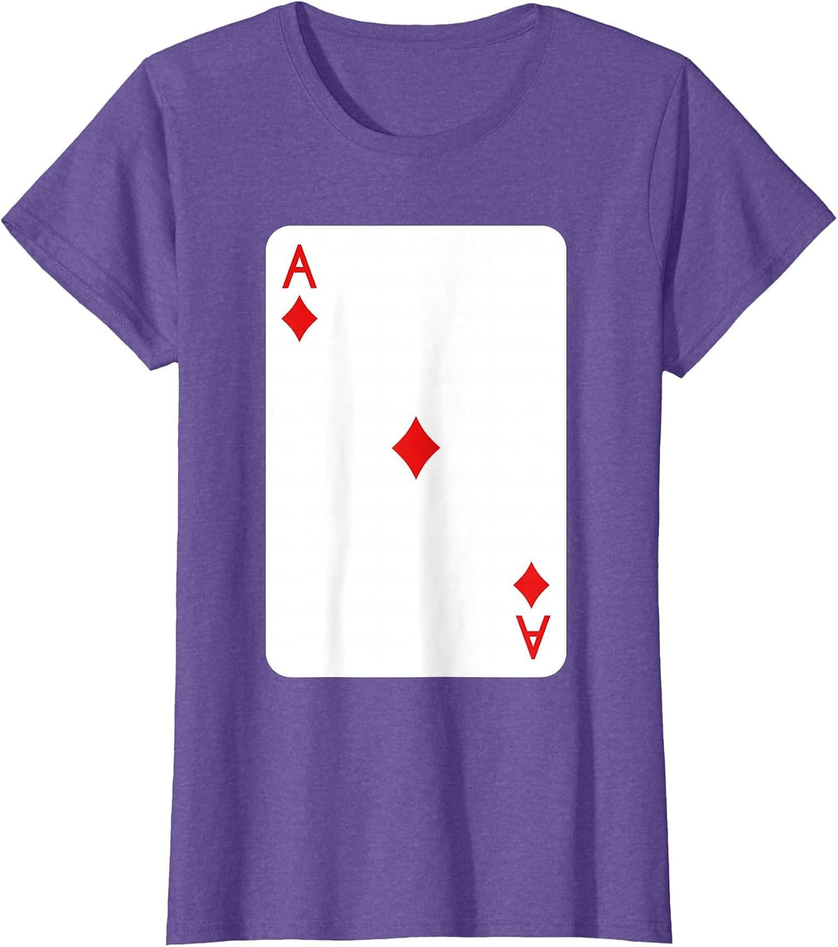 Ace of Diamonds Playing Cards Halloween Costume Casino Easy T-Shirt - Purple Heather
