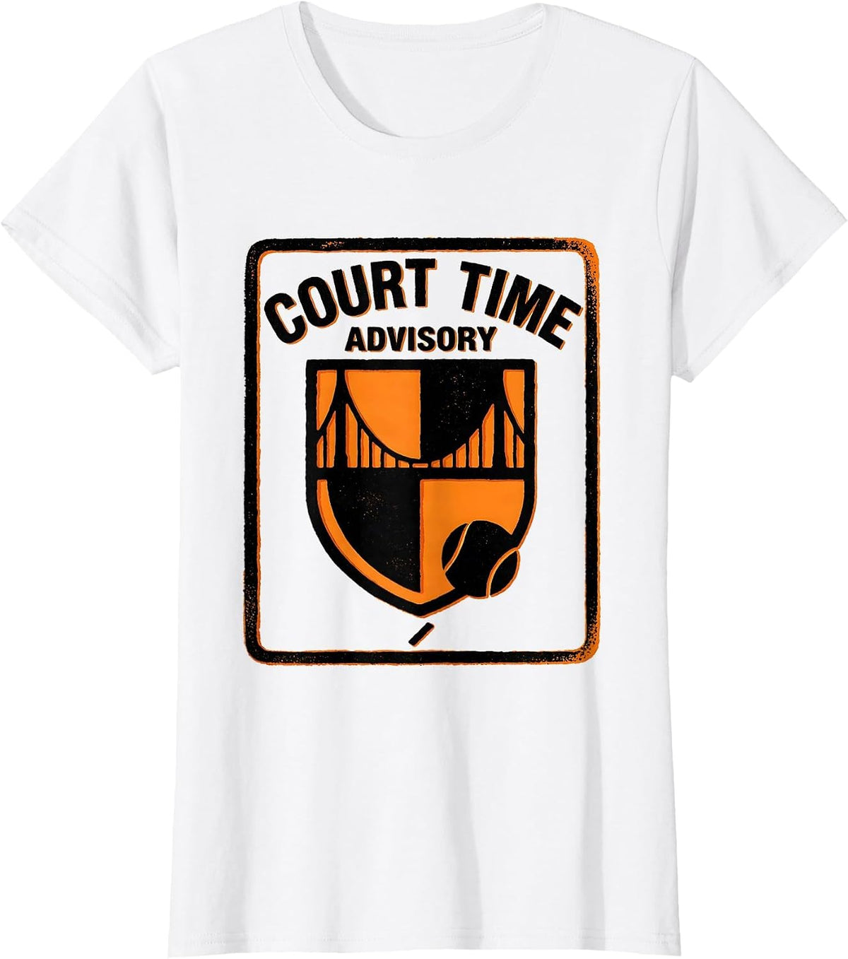 Court Time Advisory Funny Tennis Player Humor T-Shirt - White