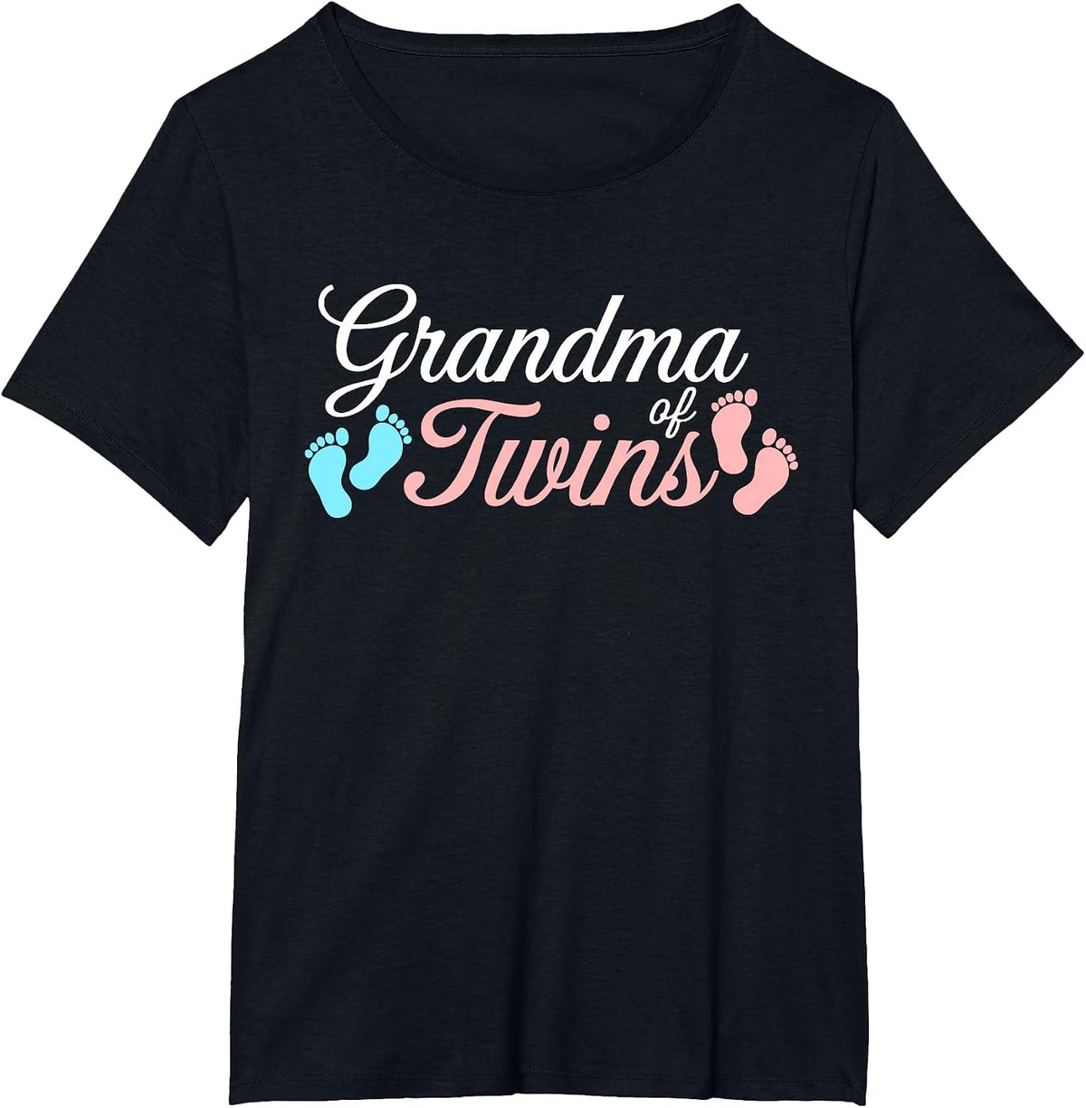 Grandma of Twins Shirt Women Twin Grandma Mothers Day T-Shirt - Black