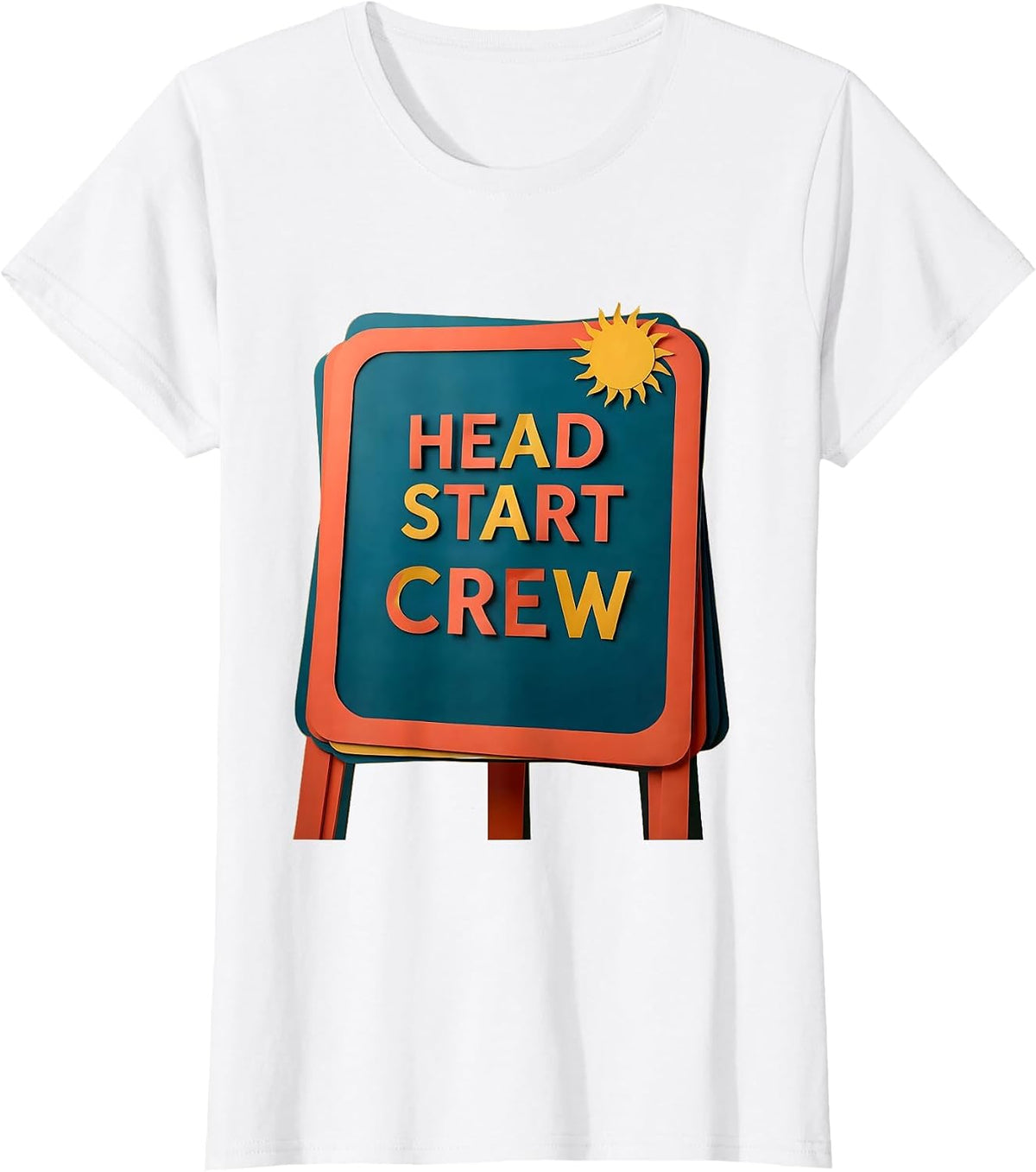 Women's Head Start Crew Sentimental Preschool Teacher Early T-Shirt - White