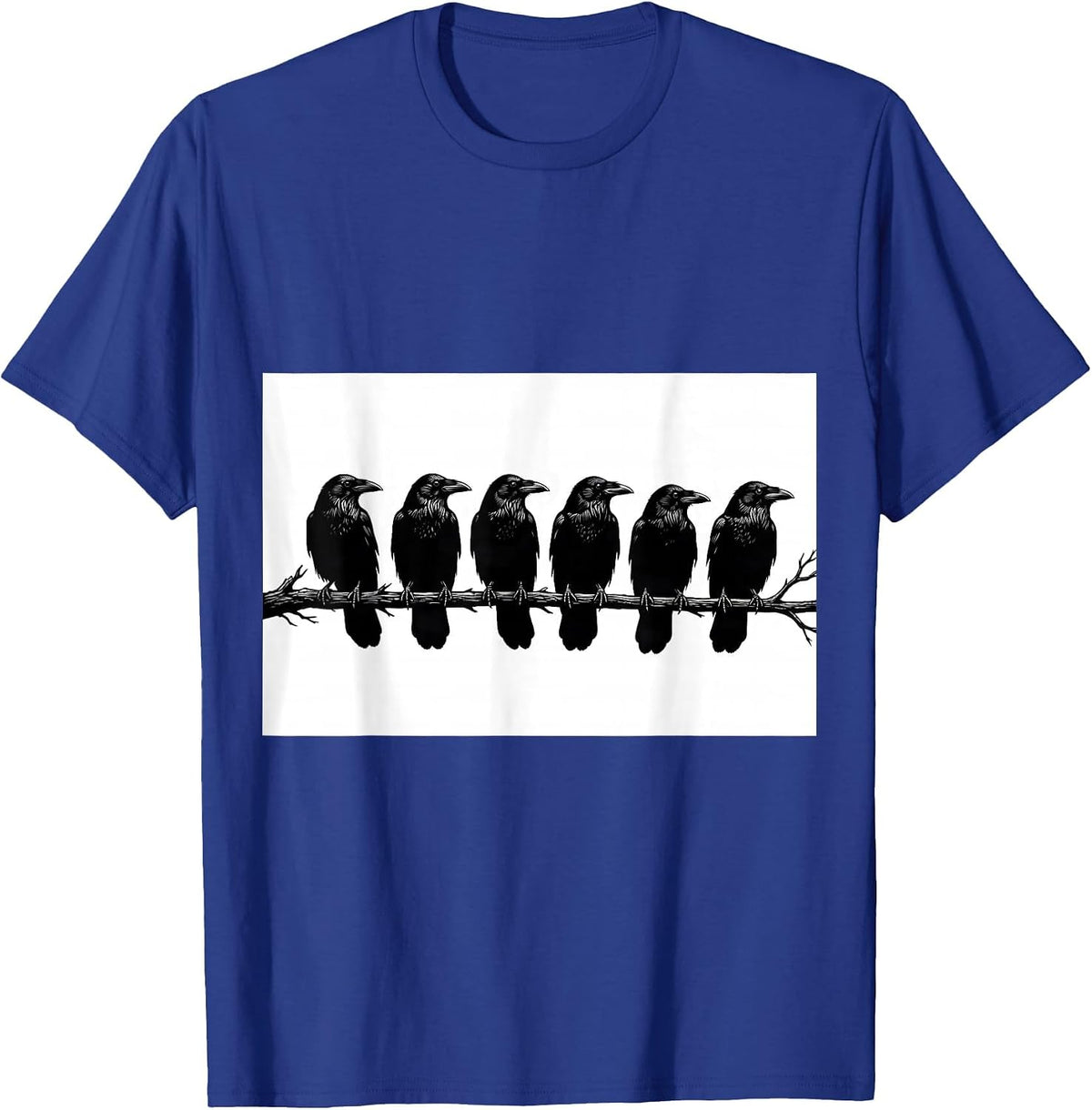 Men's Six Crows Silhouette Dark Humor Gothic Bird Lover T-Shirt - Royal Blue