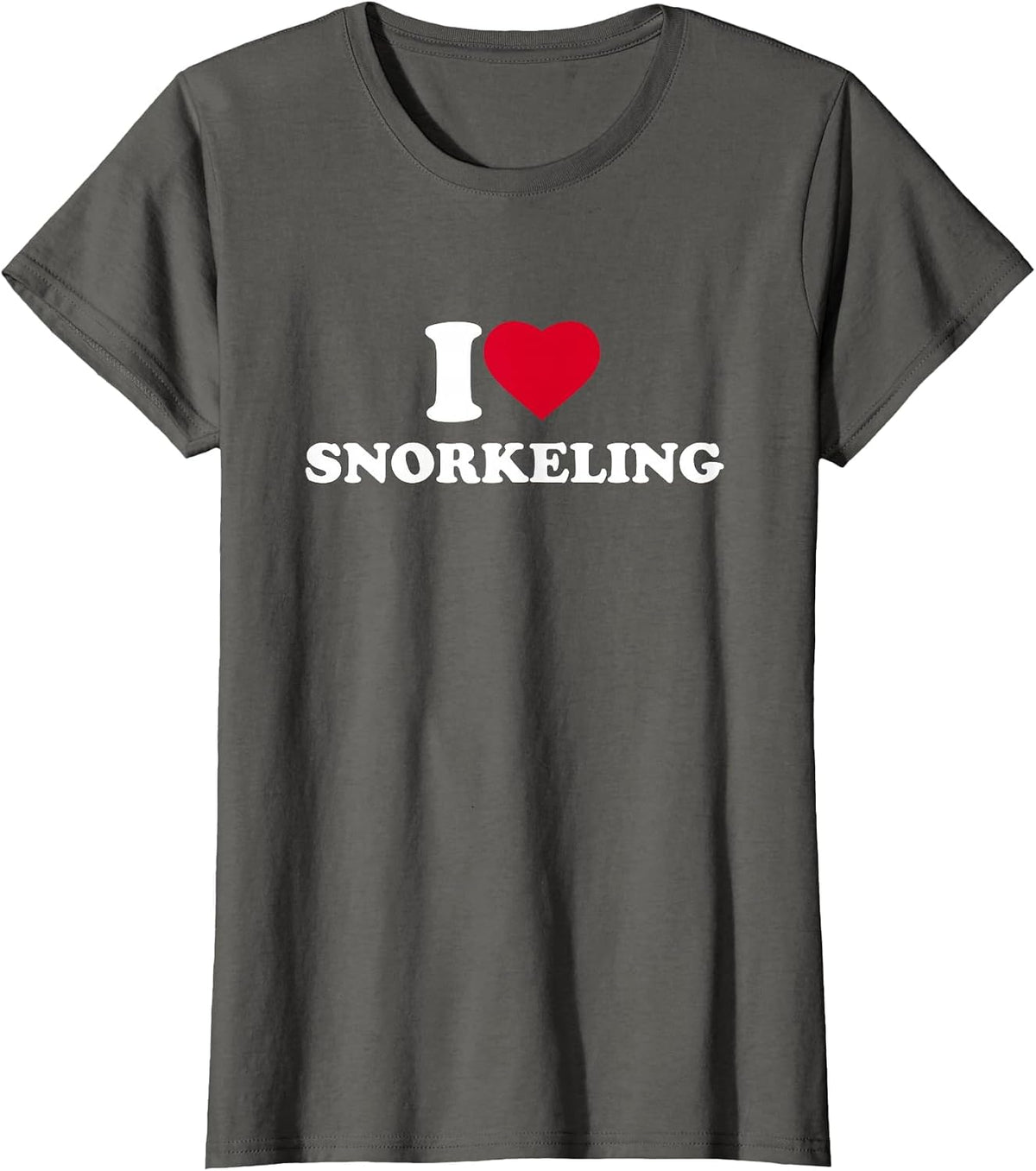I Love Snorkeling I Heart Lover Snorkeler Snorkel Diving T-Shirt - Asphalt Grey