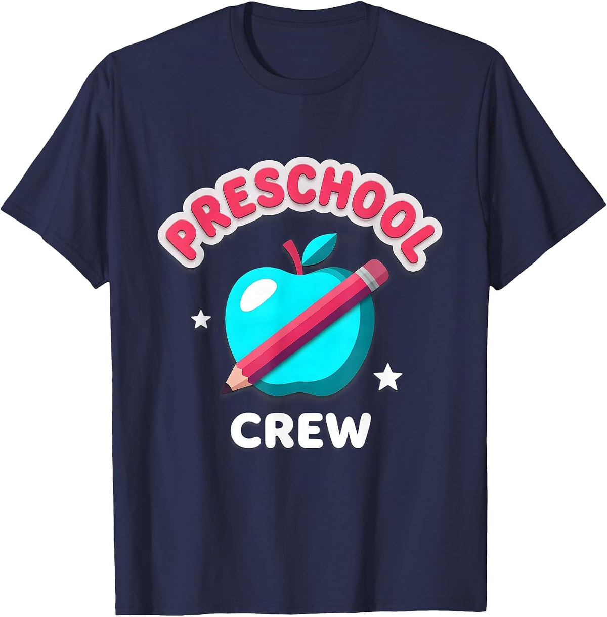Men's Preschool Crew Funny Teacher Gift Back To School T-Shirt - Navy Blue