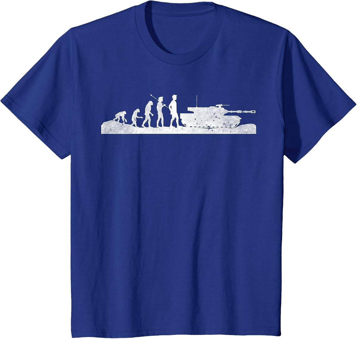Evolution of Man Tank Soldiers Military Army Lover Grandpa T-Shirt - Royal Blue