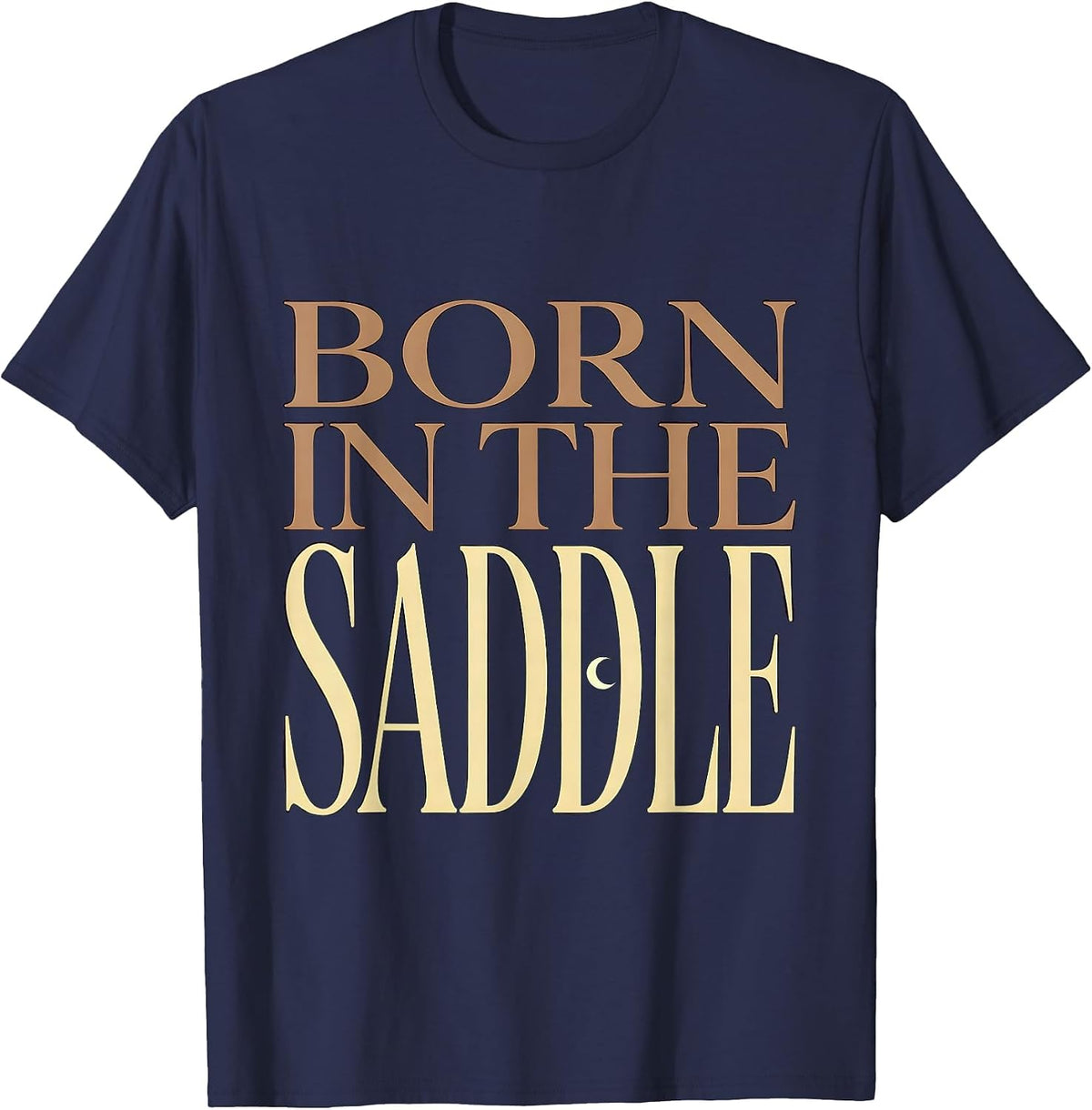 Born in the Saddle Equestrian Polo Design T-Shirt - Navy Blue