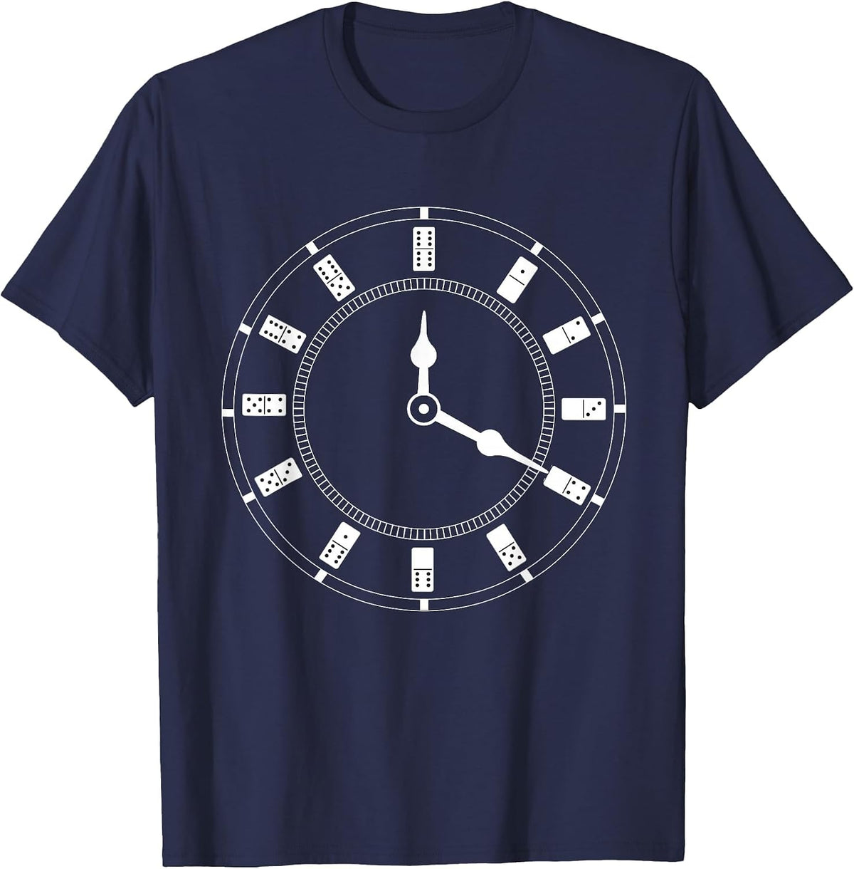 Domino Fan Clock Domino Player Tile Board Game Friend T-Shirt - Navy Blue