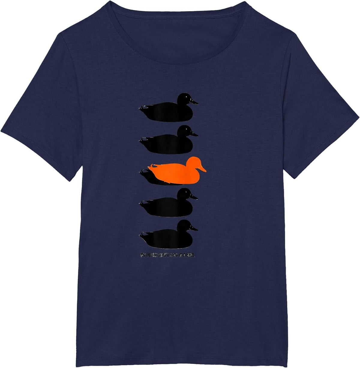 Women's My Ducks Don't Stay in a Row Funny Duck Novelty Humor T-Shirt - Navy Blue
