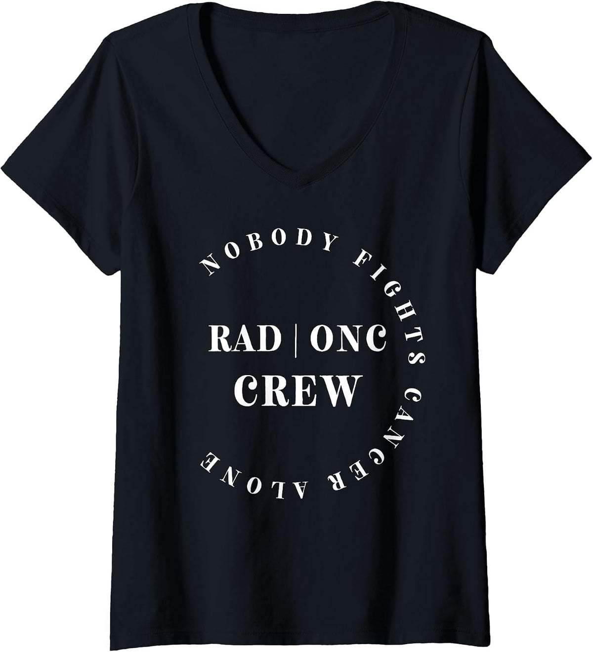 Women's Oncology Radiation Nurse Crew Tee Pediatric Hem/Onc Doctor V-Neck T-Shirt - Black