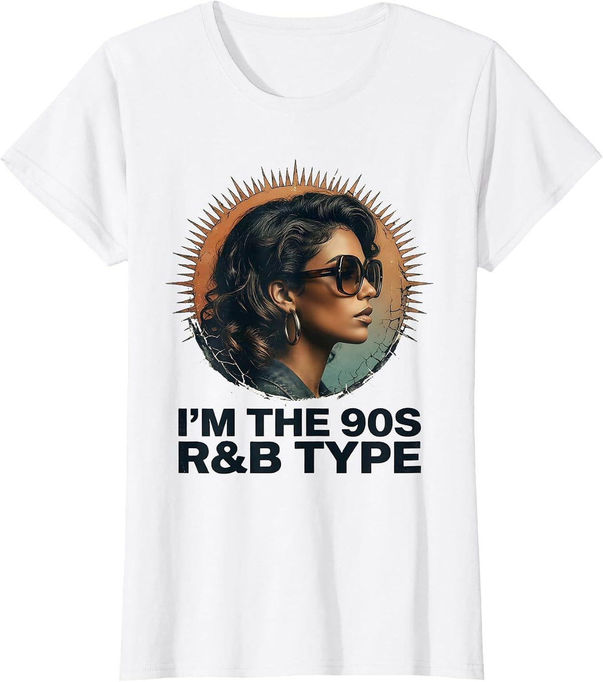 Women's I'm The 90s R&B Type Distressed Retro Music Fan T-Shirt - White