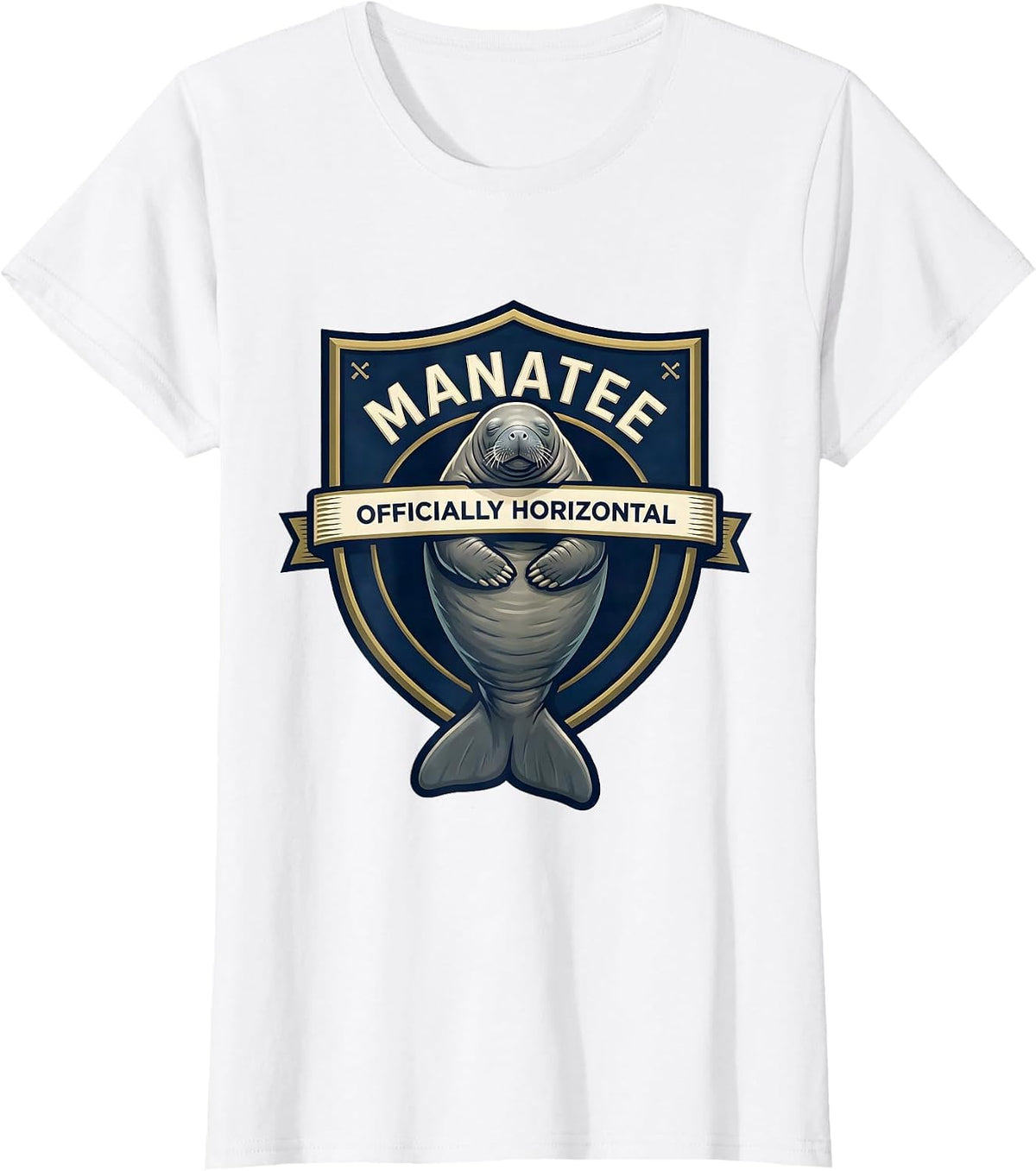 Manatee Officially Horizontal Funny Sea Animal Lover Humor T-Shirt - White