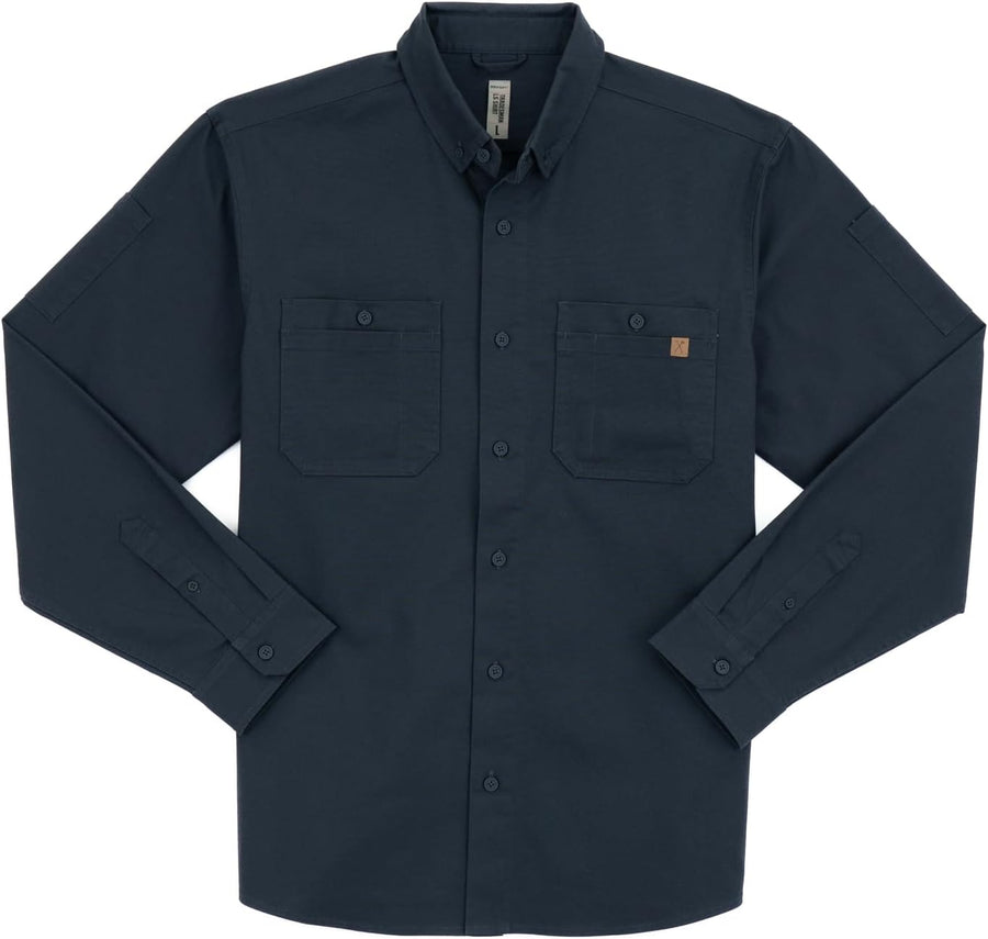 Iron & Haft Tradesman Long Sleeve Work Shirt for Men - Navy