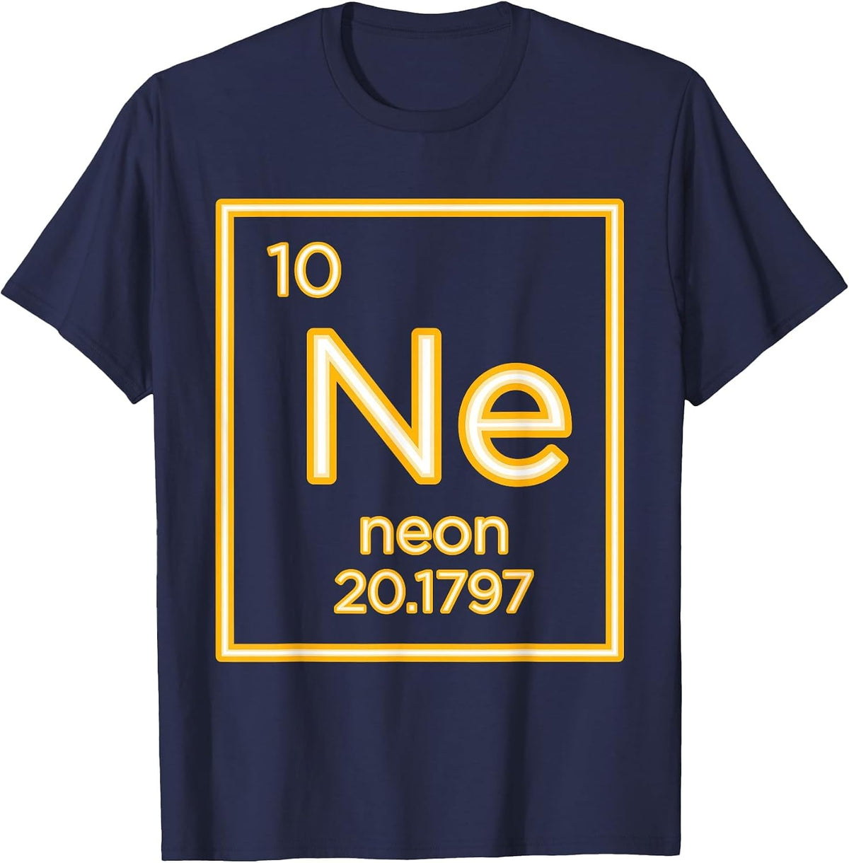 Neon Element Purple Periodic Table Chemistry Nerd Science T-Shirt - Navy Blue