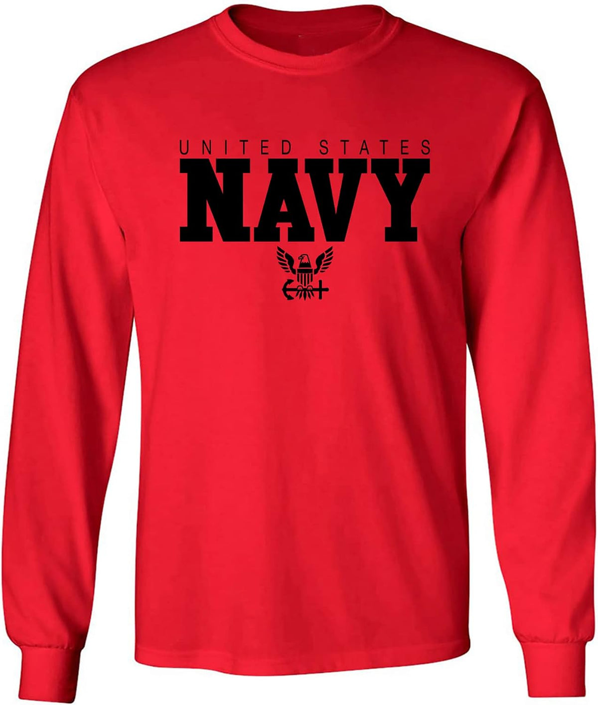 U.S. Navy Anchor Adult Long Sleeve T-Shirt - Red
