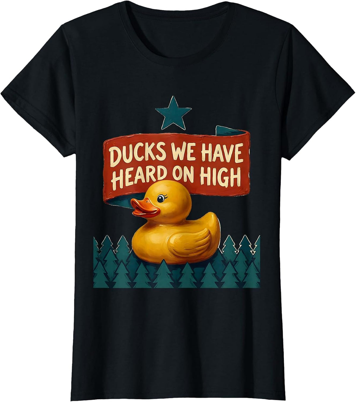 Ducks We Have Heard On High Whimsical Holiday Duck Lover T-Shirt - Black