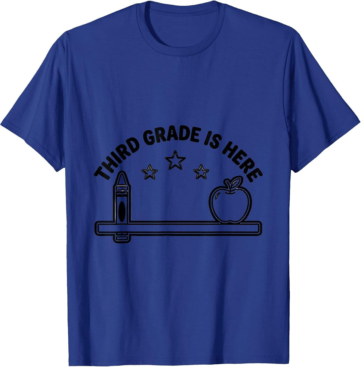 Men's Third Grade Is Here Playful Teacher Back To School Grade T-Shirt - Royal Blue