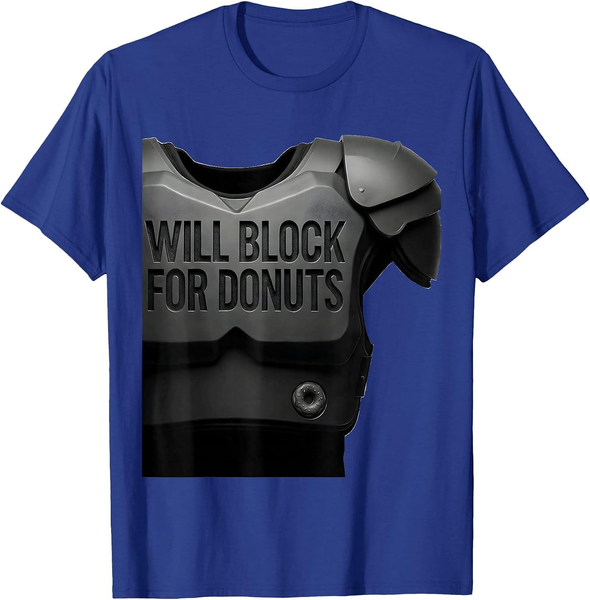 Will Block For Donuts Funny Football Lineman Humor T-Shirt - Royal Blue