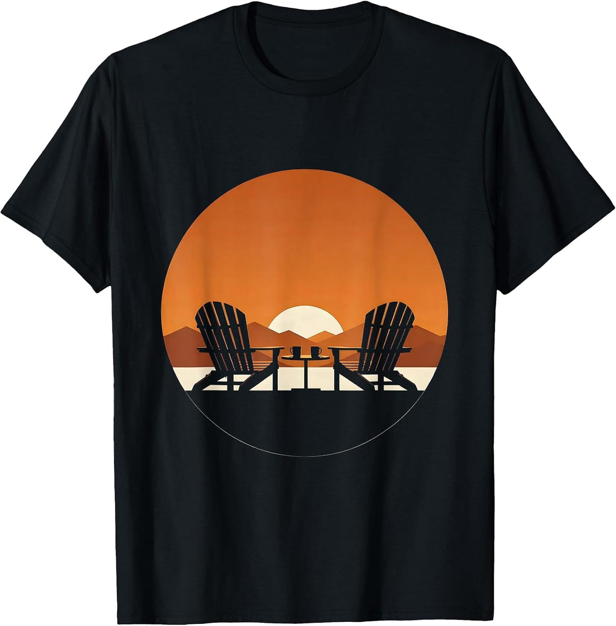 Men's School Counselor Two Chairs Coffee Illustration T-Shirt - Black