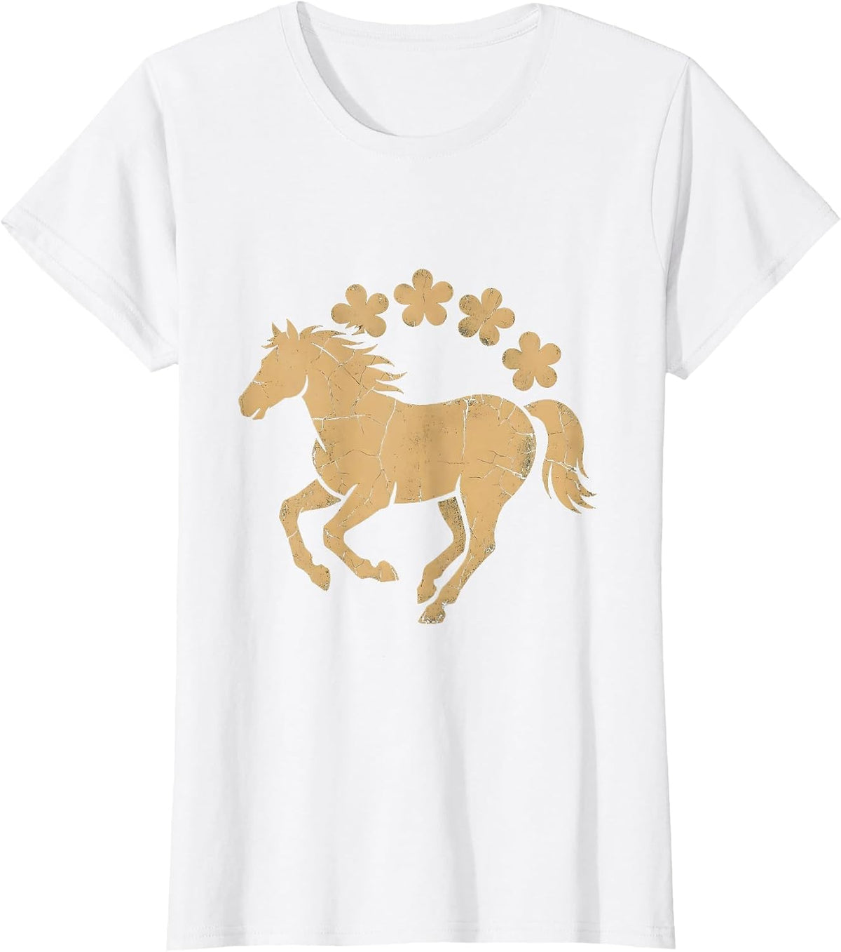 Lone Horse Galloping Canyon Dust Cowgirl T-Shirt - White