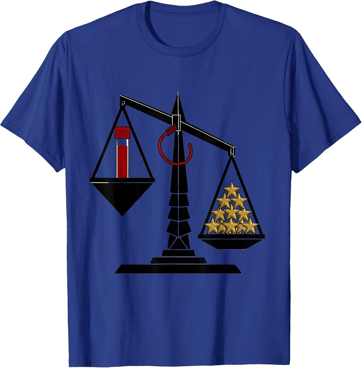 Geometric Balance Scale Blood Tube Phlebotomist Holiday T-Shirt - Royal Blue