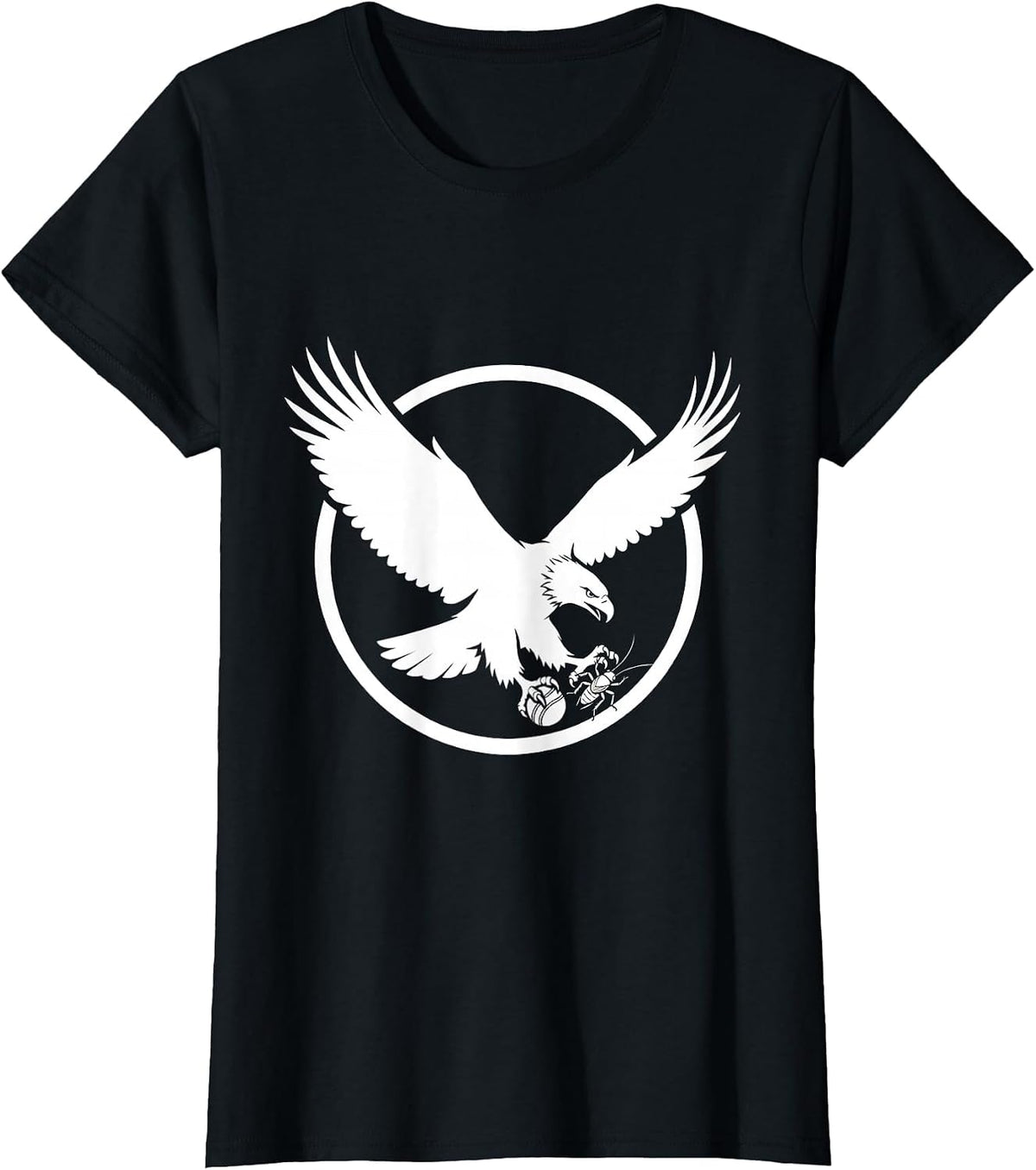Women's Soaring Eagle Cricket Ball Inspirational Design T-Shirt - Black