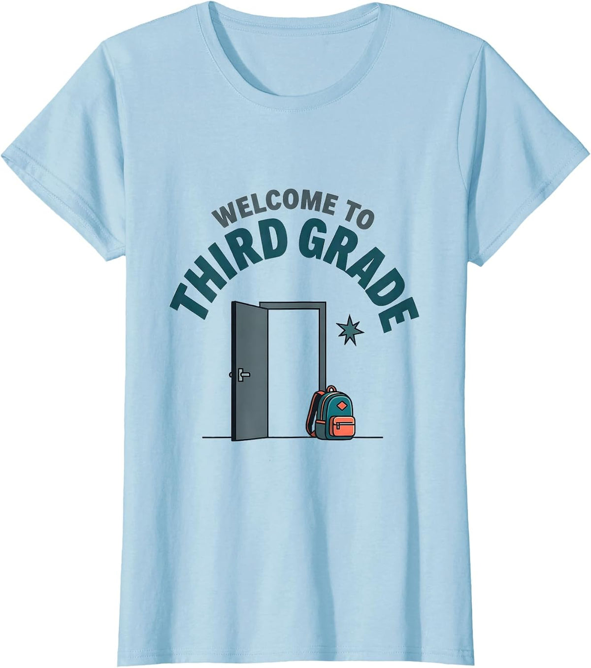 Welcome To Third Grade Playful Teacher Student Back T-Shirt - Baby Blue