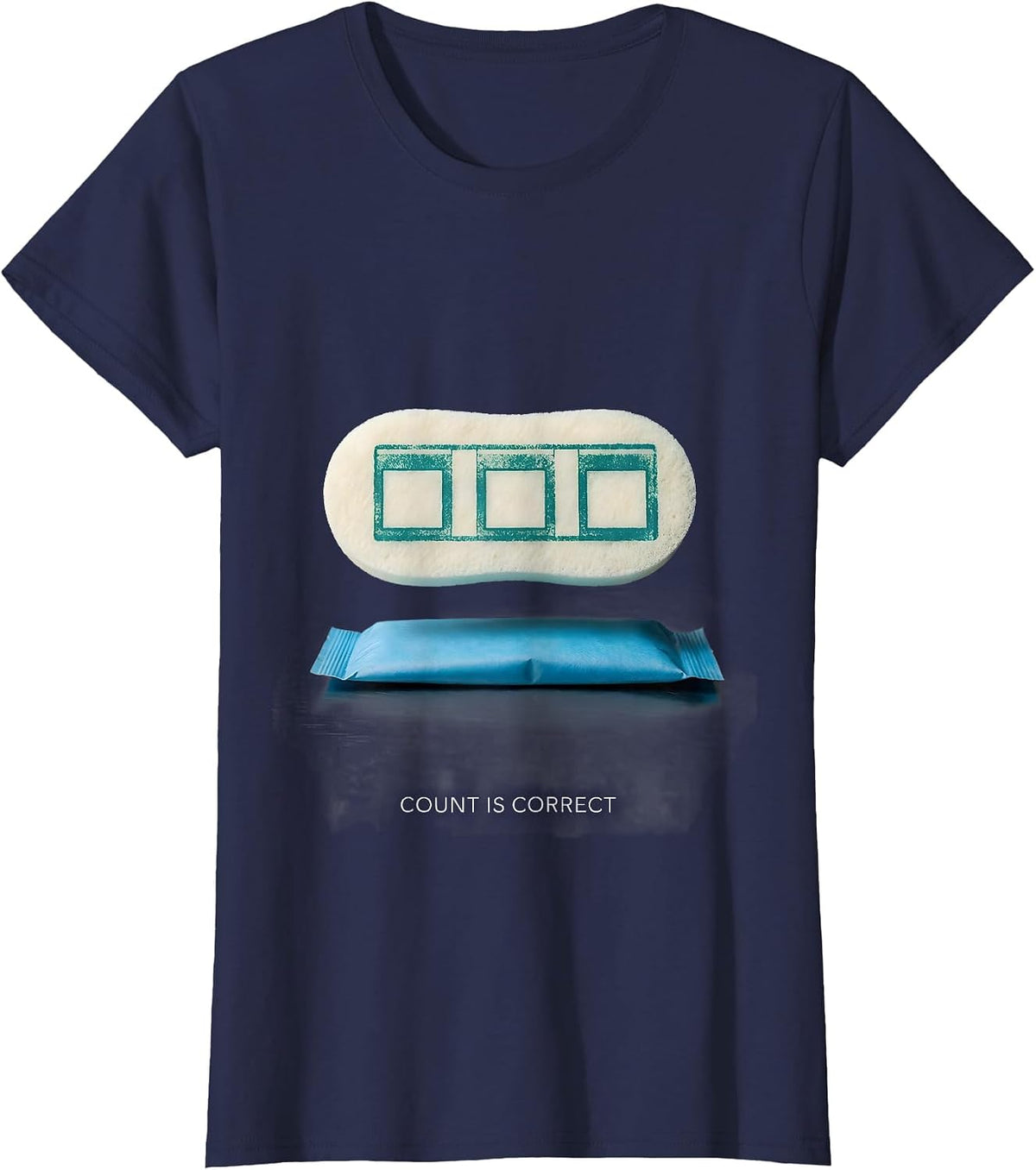 Women's Count Is Correct Minimalist Surgical Tech Humor Appreciation T-Shirt - Navy Blue