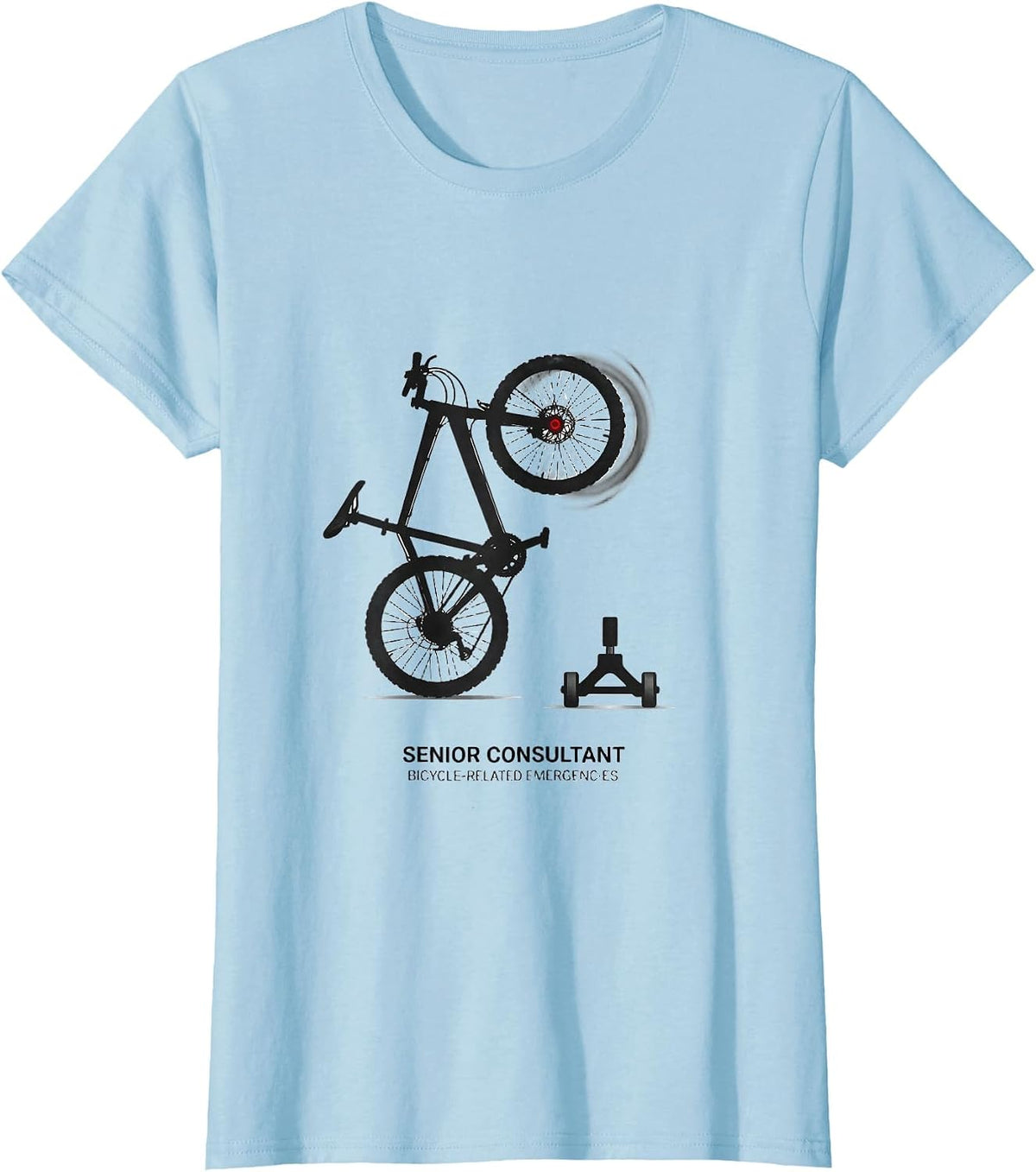Senior Consultant, Bicycle-Related Emergencies Funny EMT T-Shirt - Baby Blue