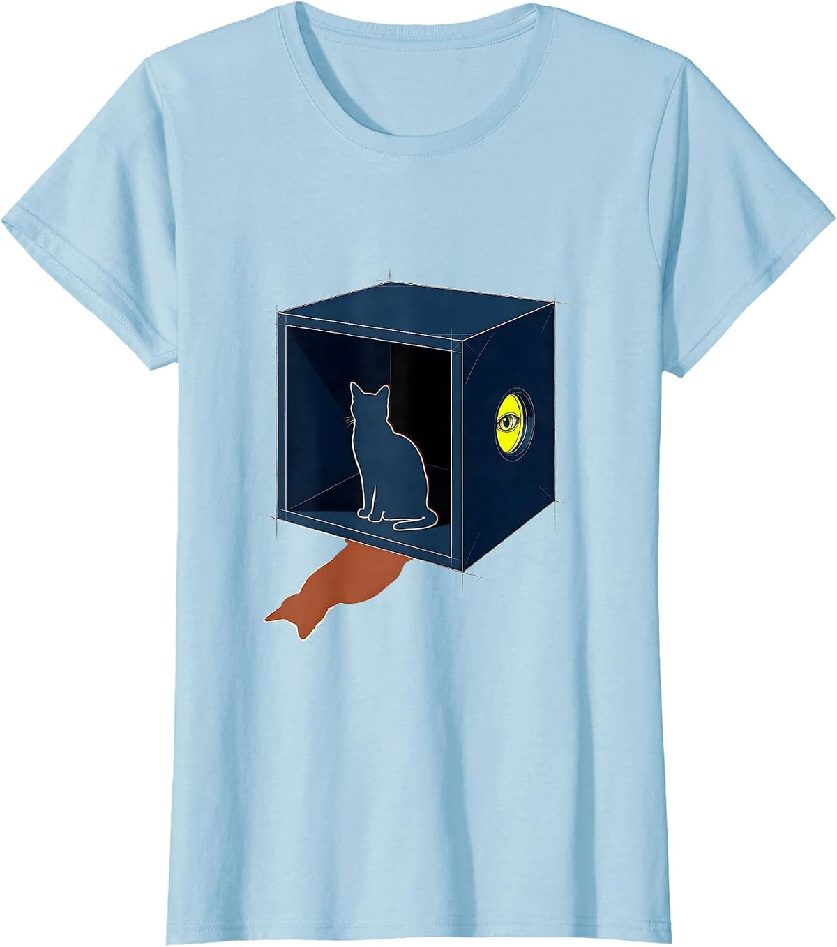Schrödinger Cat Quantum Physics Humor Science Enthusiast T-Shirt - Baby Blue