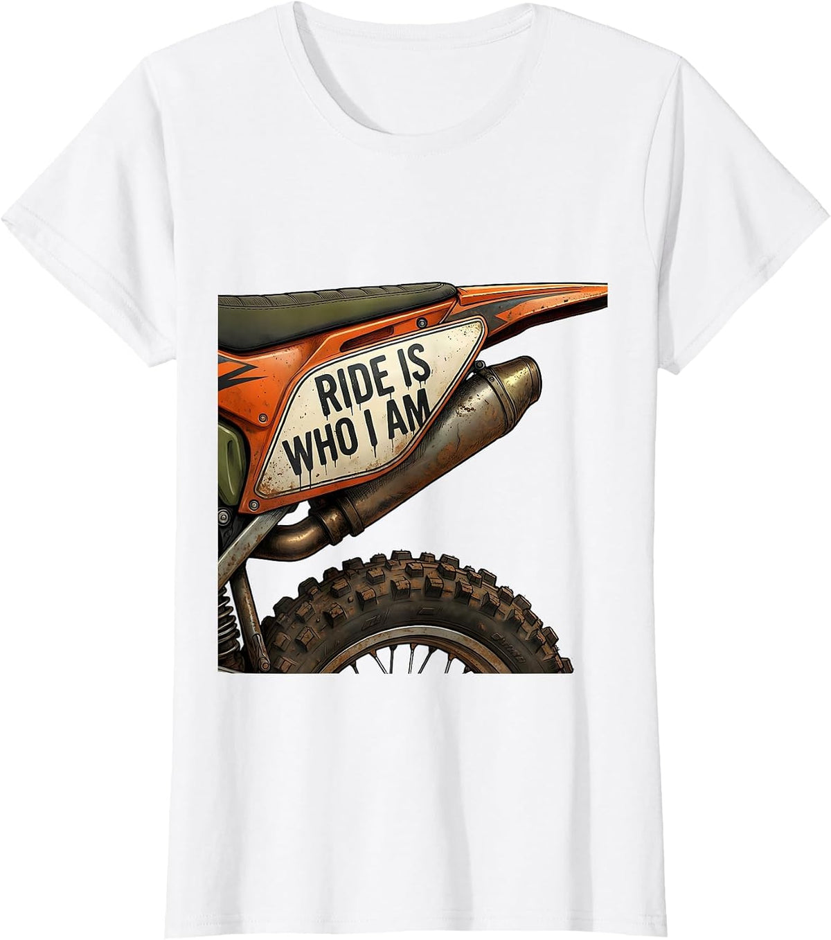 Ride Is Who I Am Dirt Bike Motocross Biker Gift T-Shirt - White