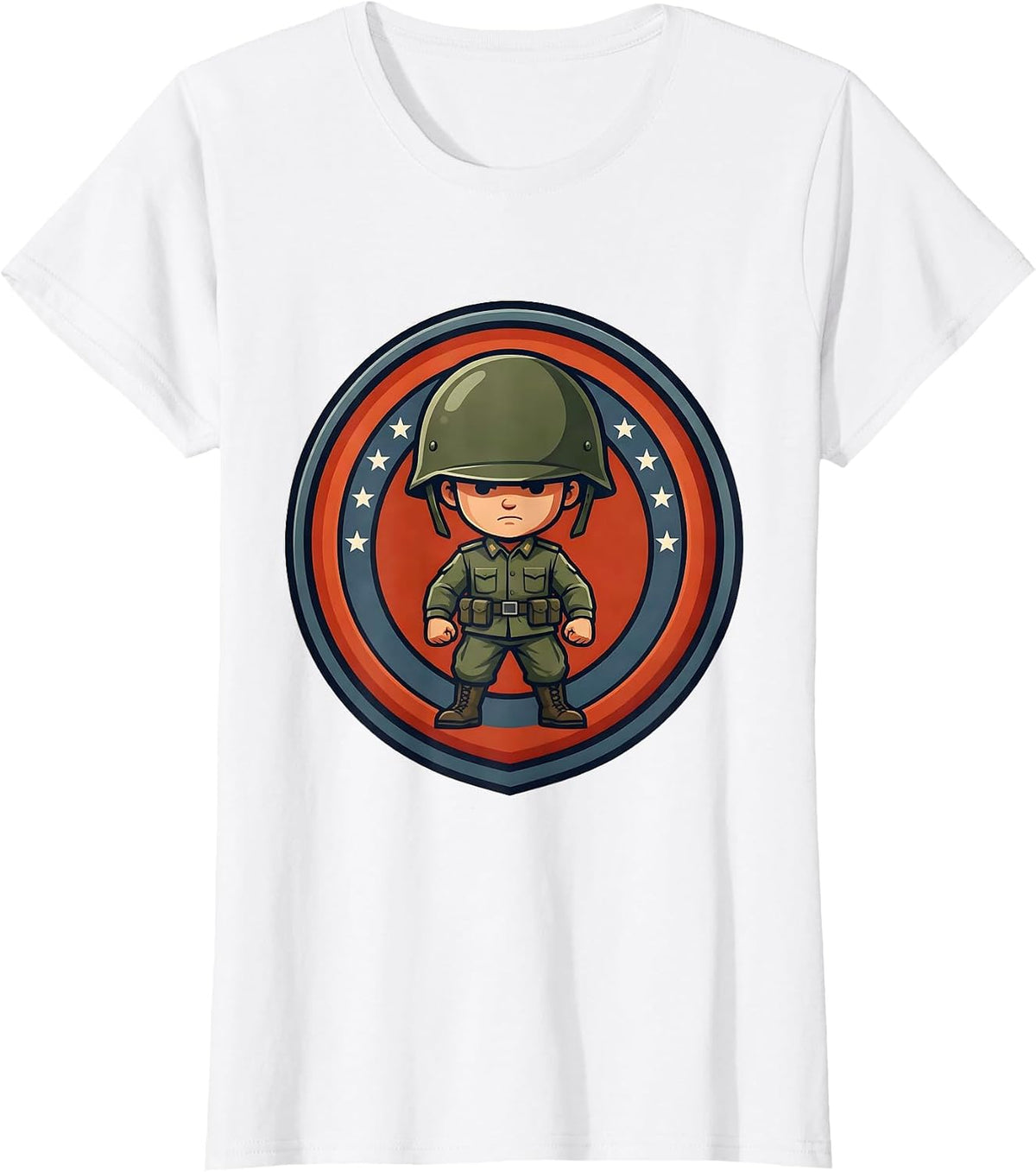 Patriot Day Kids Brave Little Soldier Helmet T-Shirt - White