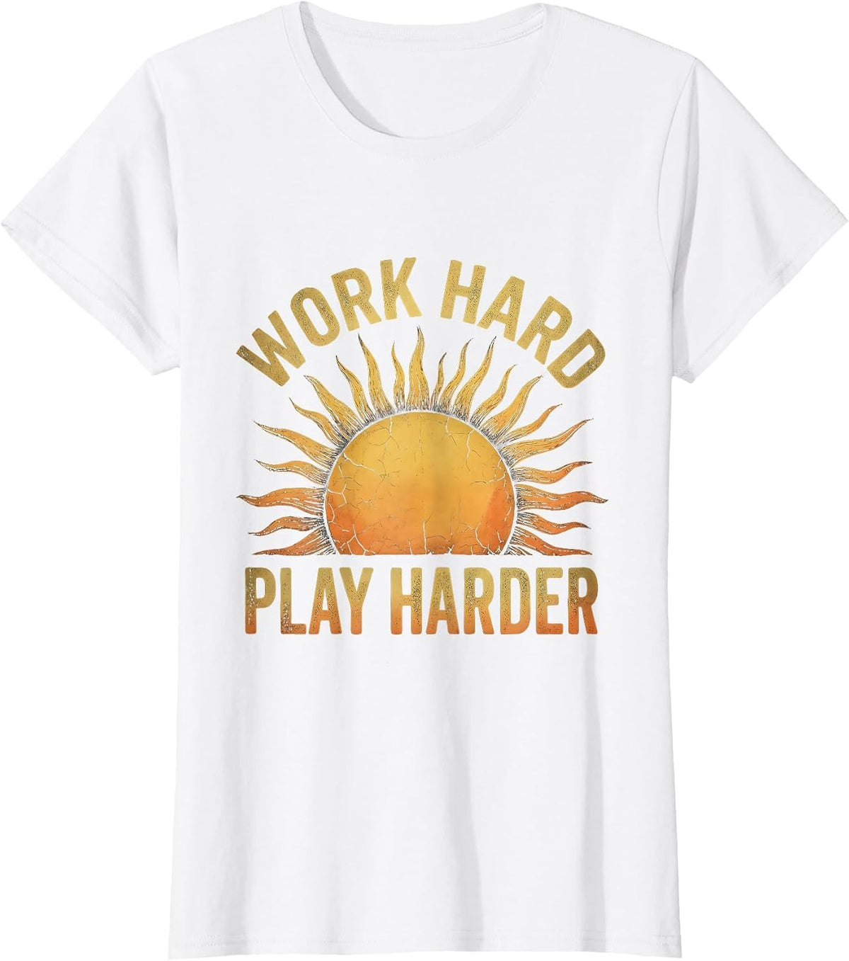 Work Hard Play Harder Labor Day Graphic Design T-Shirt - White