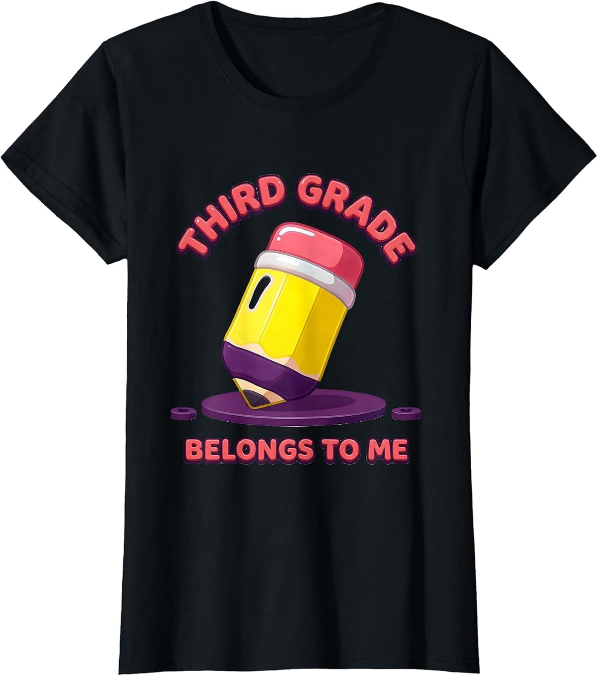 Third Grade Belongs To Me Cute Back To School Teacher Kid T-Shirt - Black