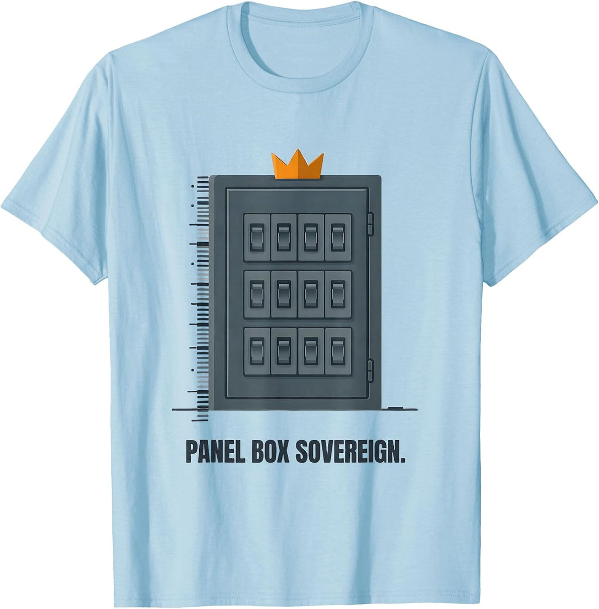 Men's Panel Box Sovereign Funny Electrician Engineer Trade Humor T-Shirt - Baby Blue