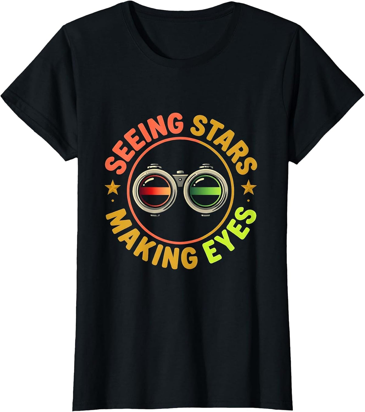 Seeing Stars Making Eyes Tattoo Optometrist Eye Crew Staff T-Shirt - Black