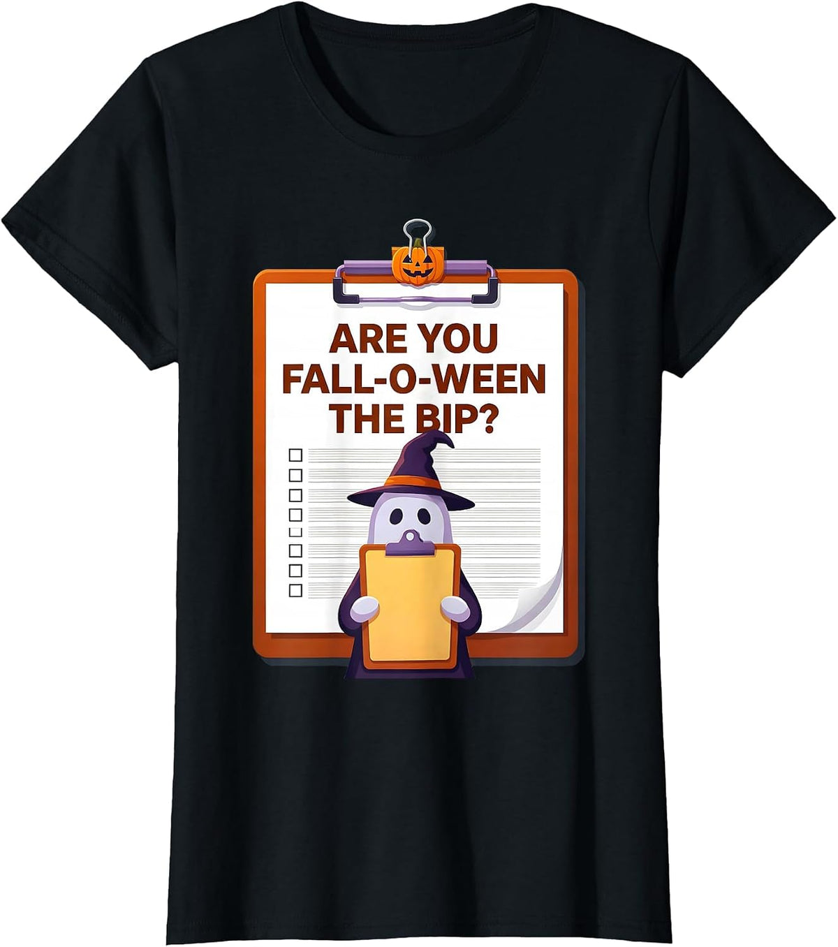 Are You Fall-O-Ween The BIP Funny Teacher Halloween Ghost T-Shirt - Black