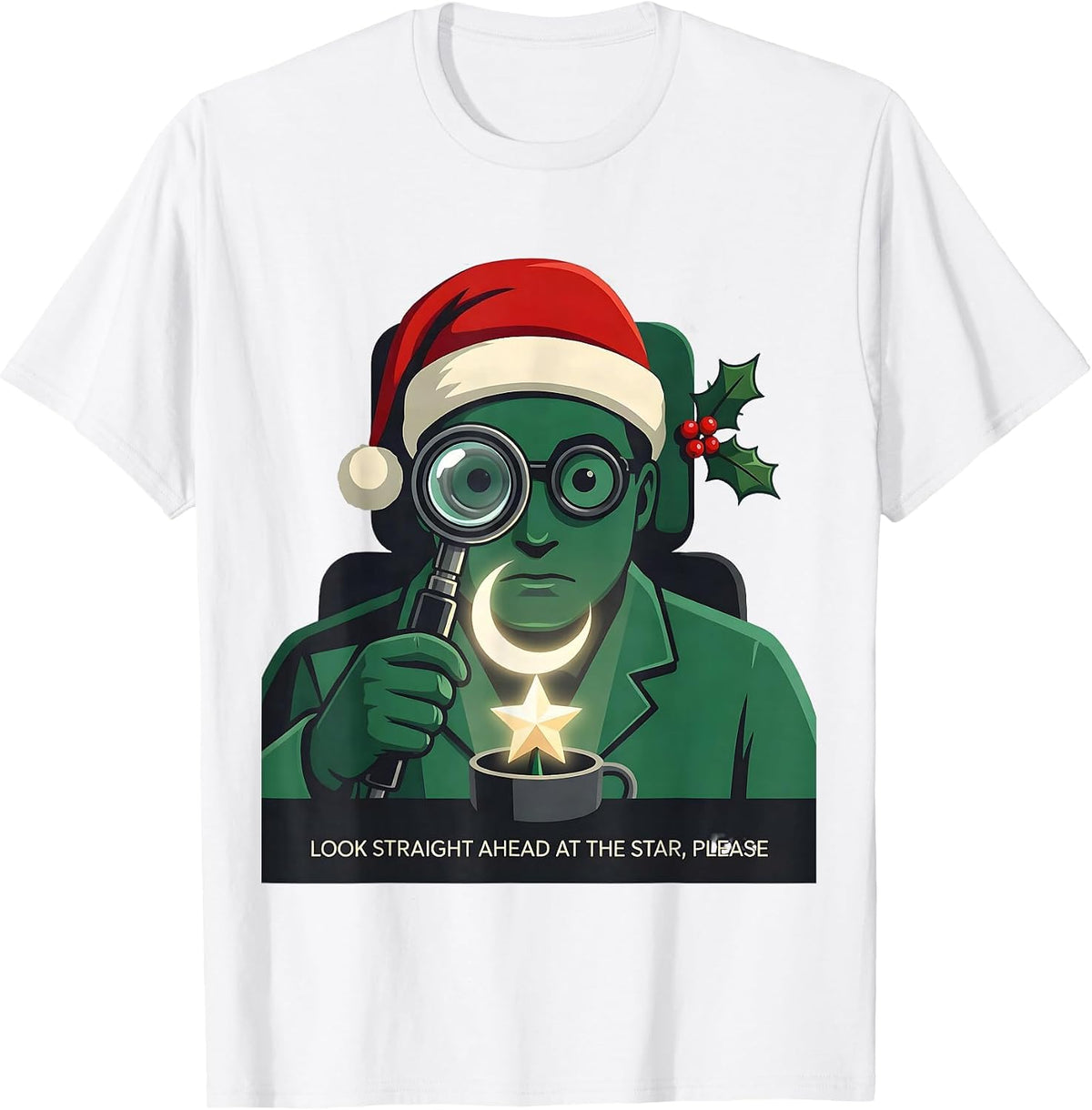 Men's Look Straight Ahead At The Star, Please Funny Optometrist T-Shirt - White