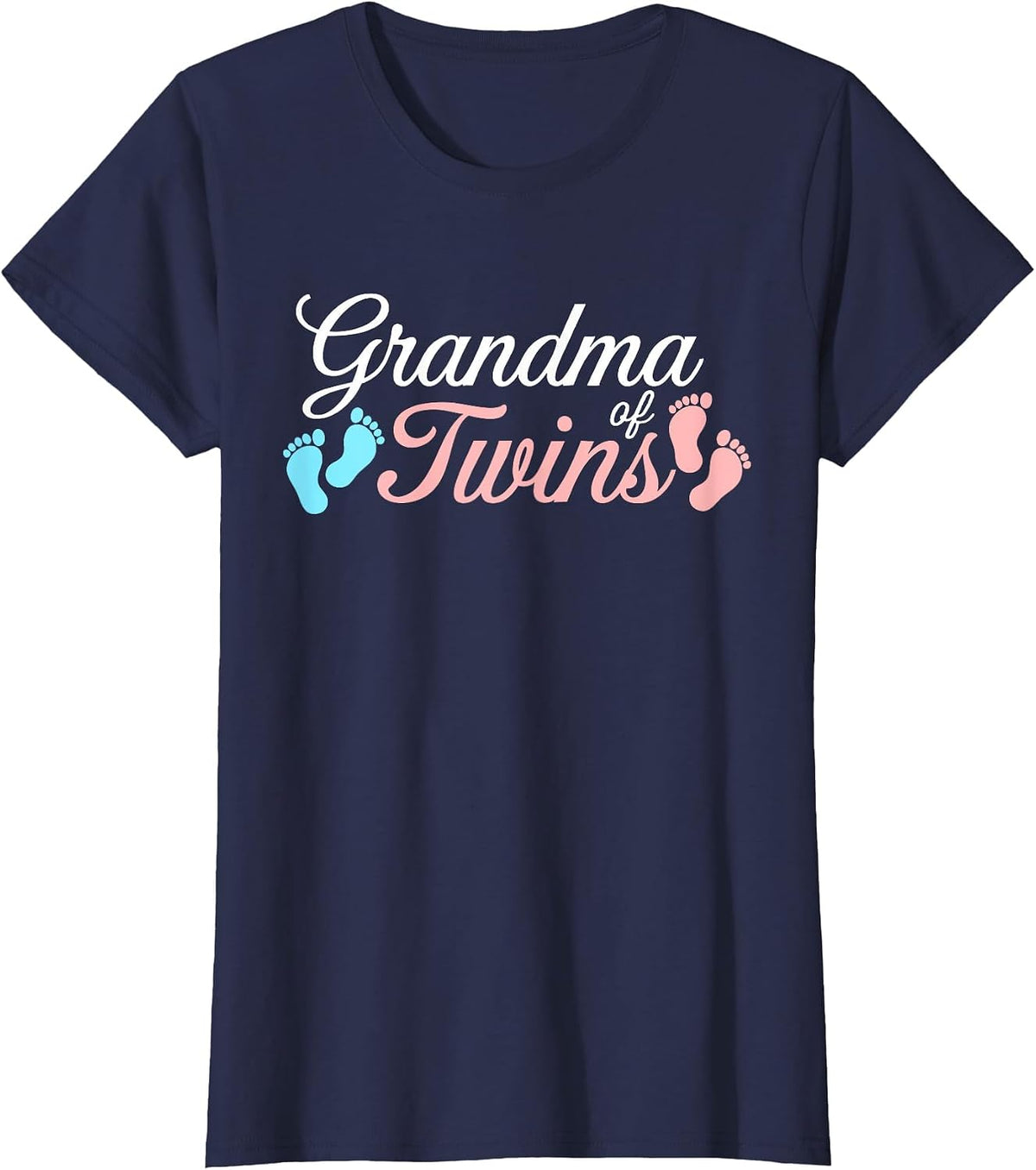 Grandma of Twins Shirt Women Twin Grandma Mothers Day T-Shirt - Navy Blue
