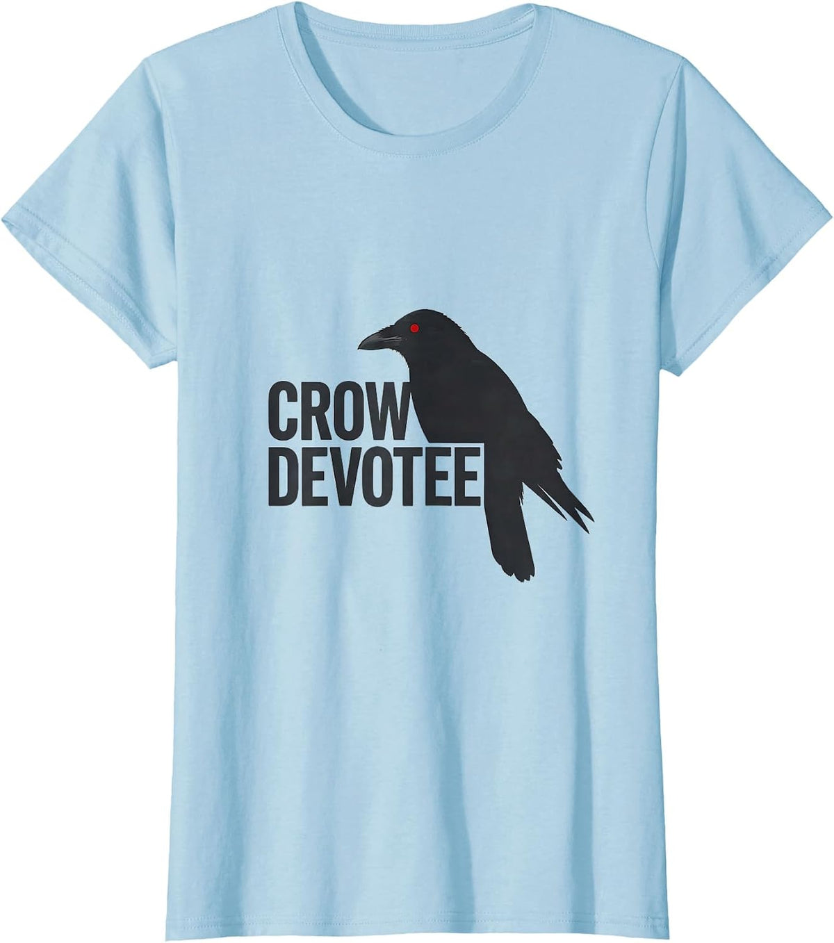 Crow Devotee Minimalist Crow Bird Gothic Nature Art T-Shirt - Baby Blue