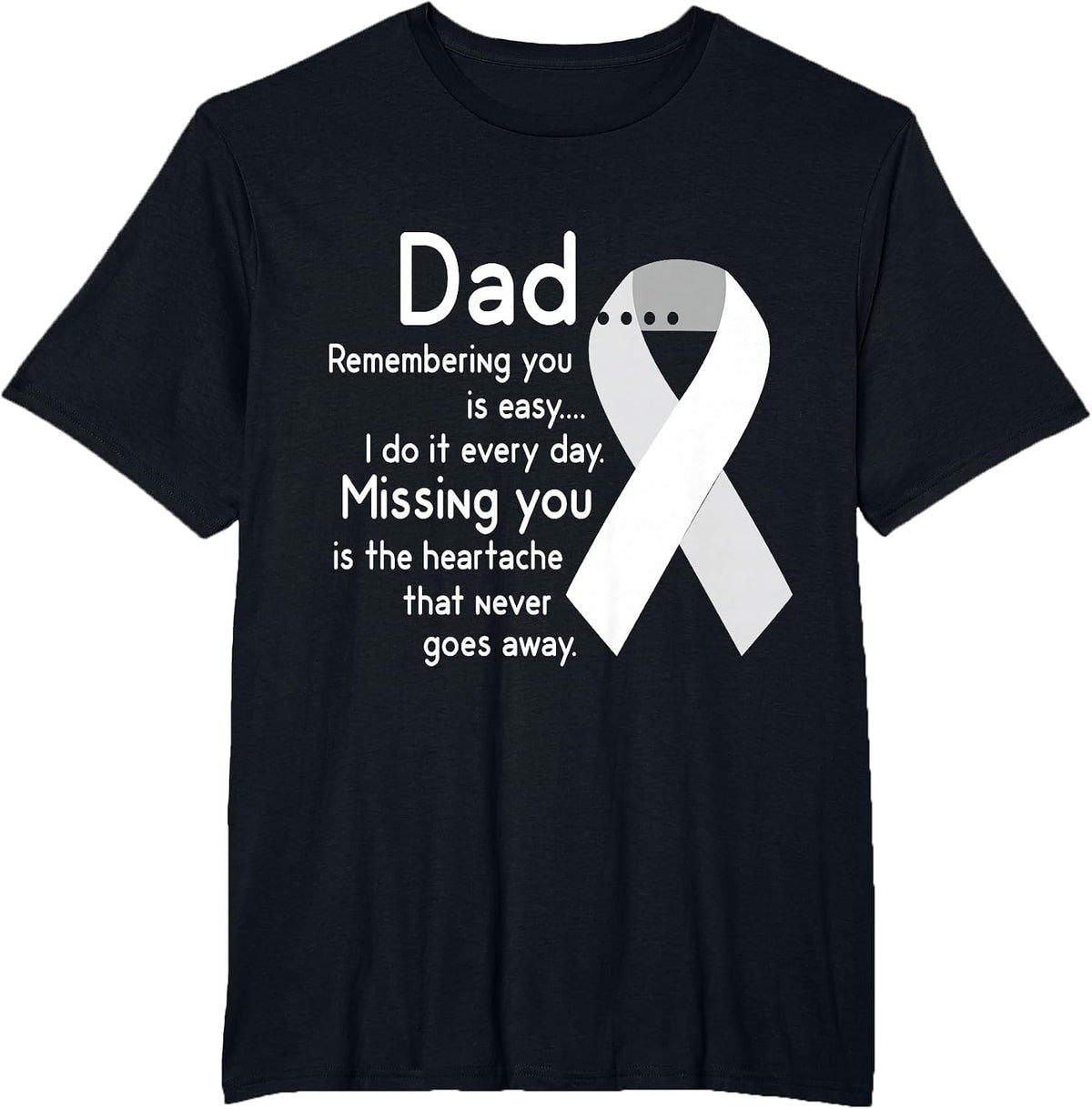 for My Dad in Heaven I Love You Misses You Memorial Day T-Shirt - Black