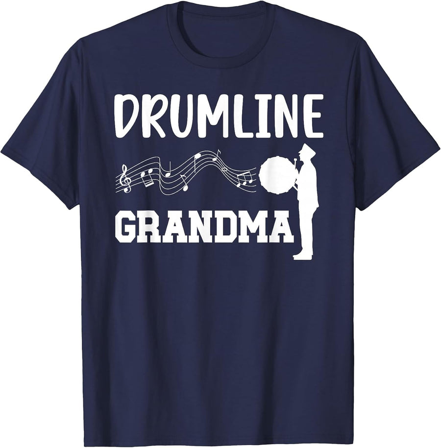 Drumline Grandma Drumline Grandmother T-Shirt - Navy Blue