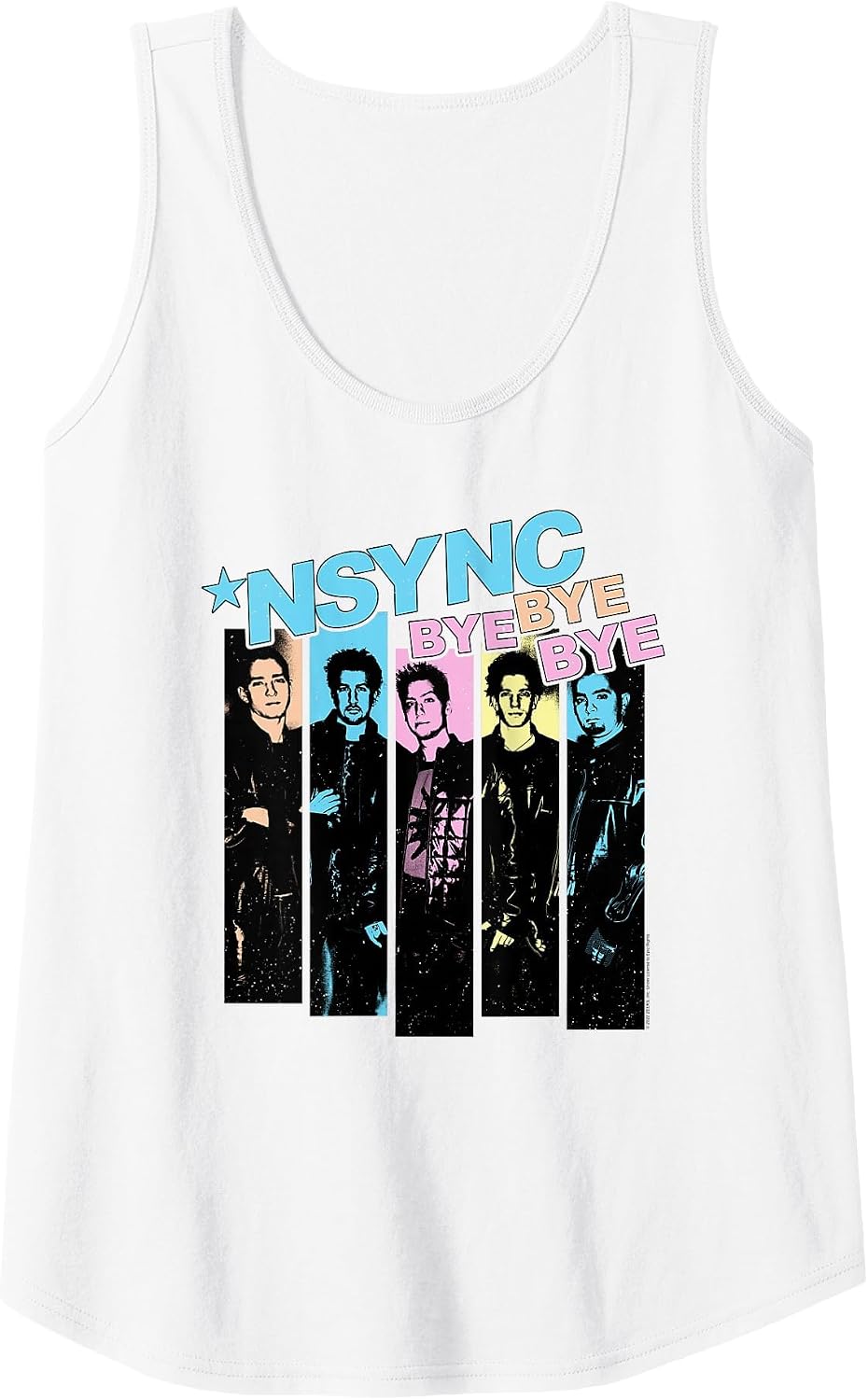 NSYNC Official Neon Bye Bye Bye Tank Top - White